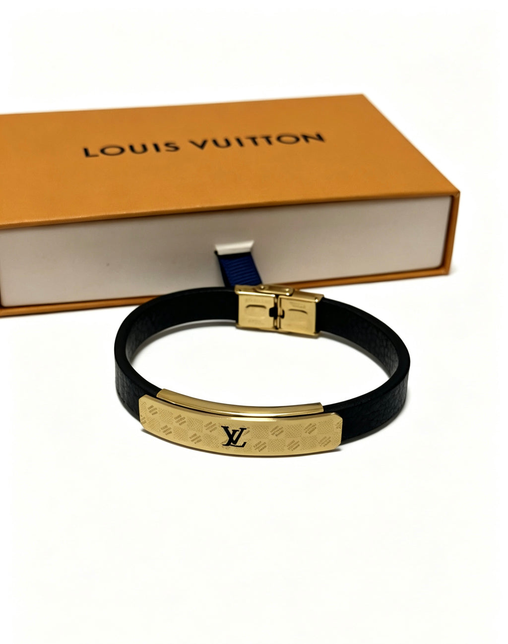 Louis Vuitton Blue Antiqued Leather Chain Bracelet - album image 1