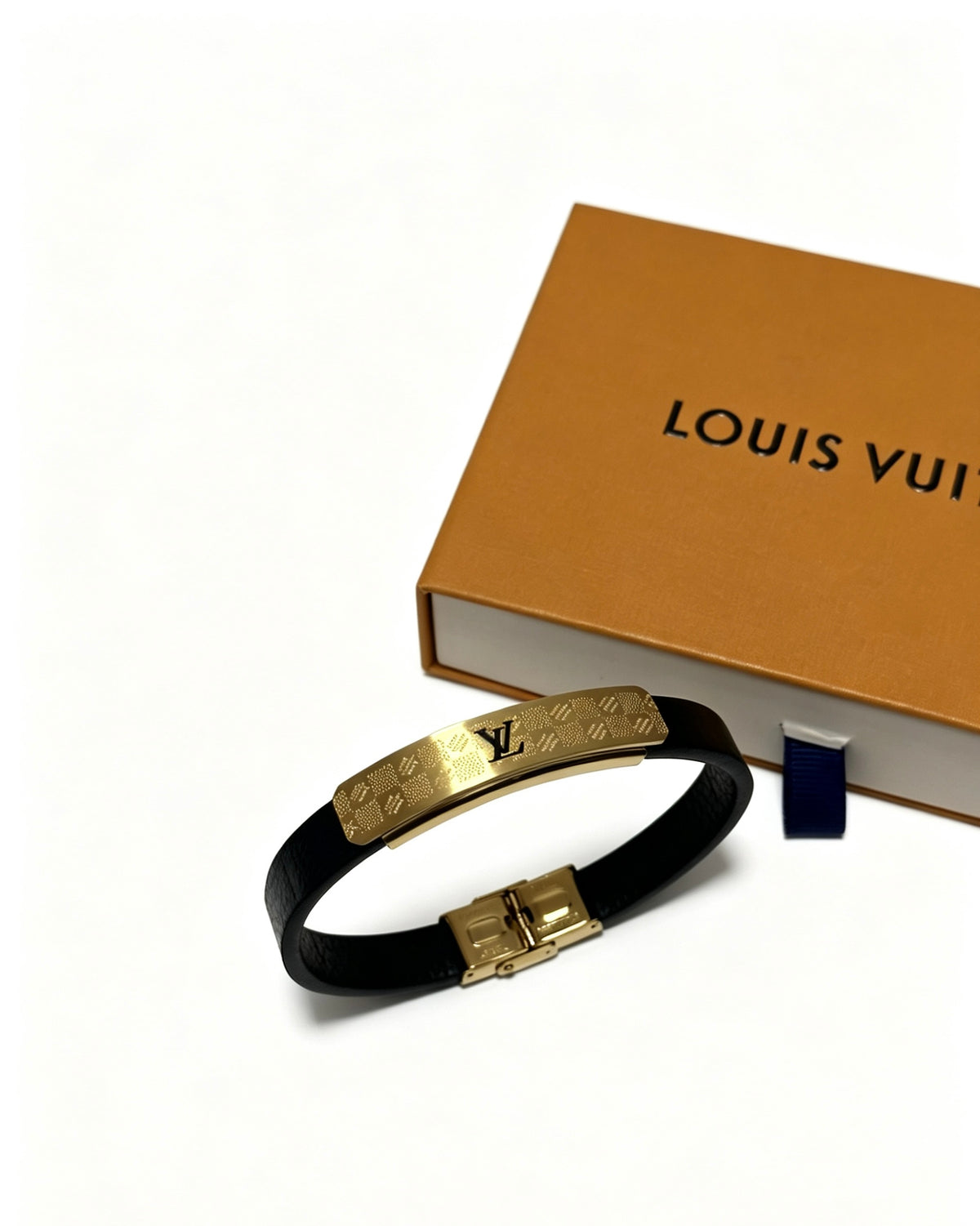Louis Vuitton Blue Antiqued Leather Chain Bracelet - album image 2