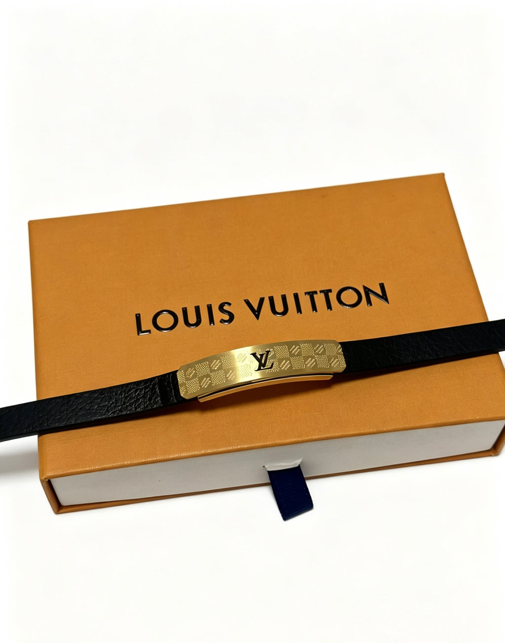 Louis Vuitton Blue Antiqued Leather Chain Bracelet - album image 3