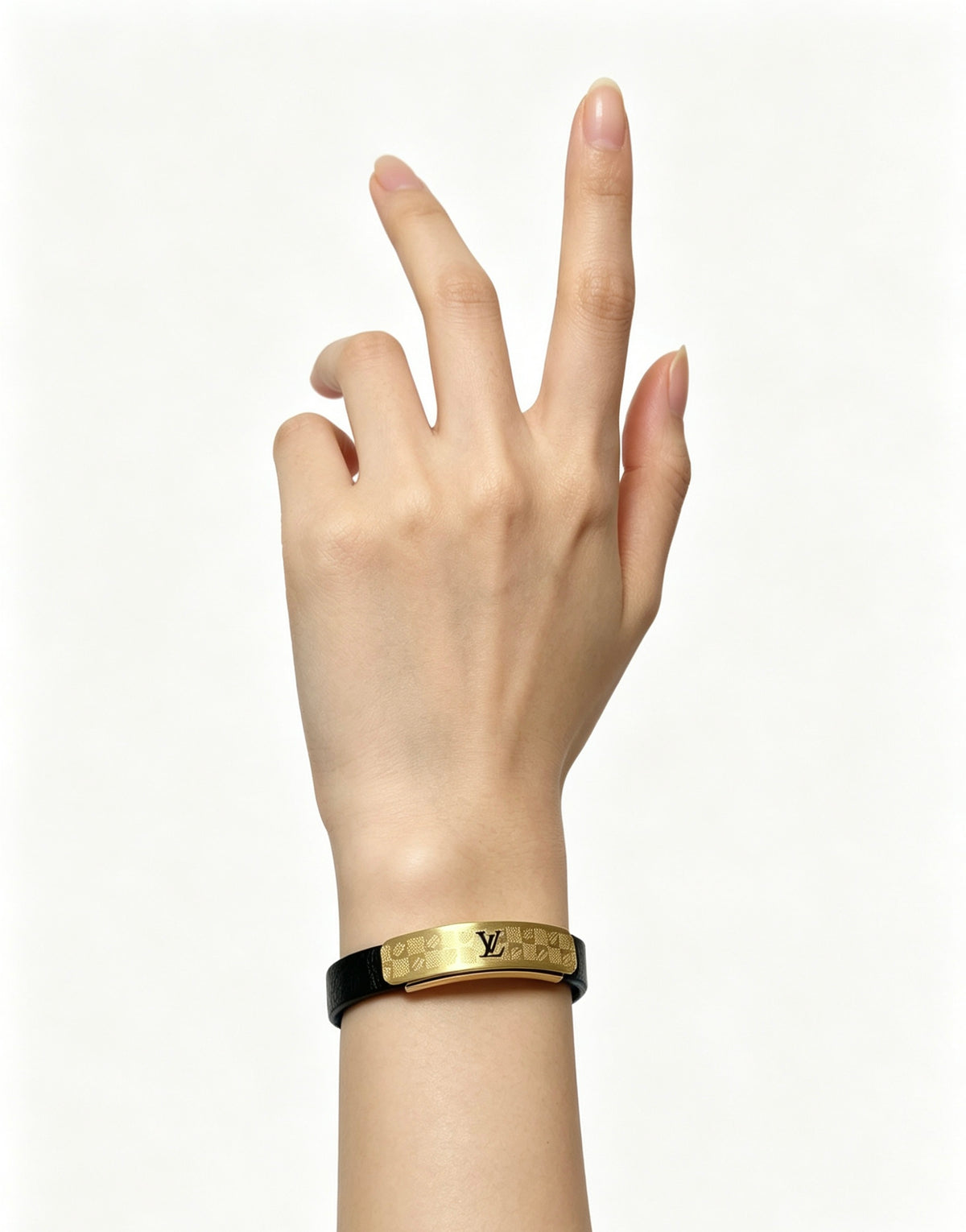 Louis Vuitton Blue Antiqued Leather Chain Bracelet - album image 6