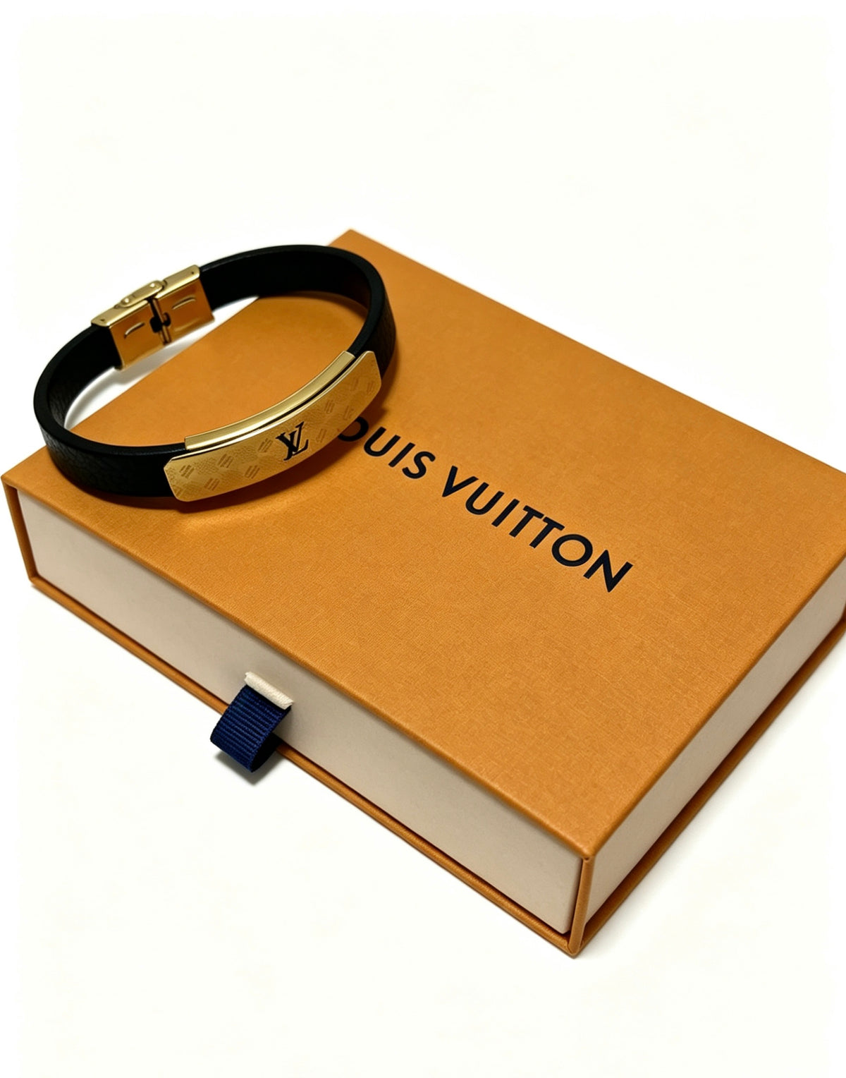 Louis Vuitton Blue Antiqued Leather Chain Bracelet - album image 9