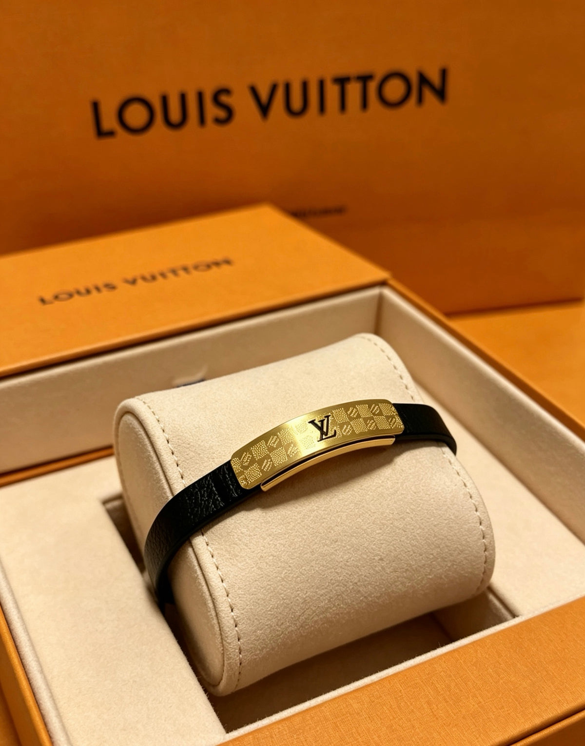 Louis Vuitton Blue Antiqued Leather Chain Bracelet - album image 12
