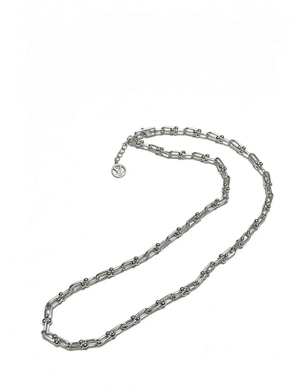 Louis Vuitton Silver-Tone Rectangular Link Chain Necklace - album image 6