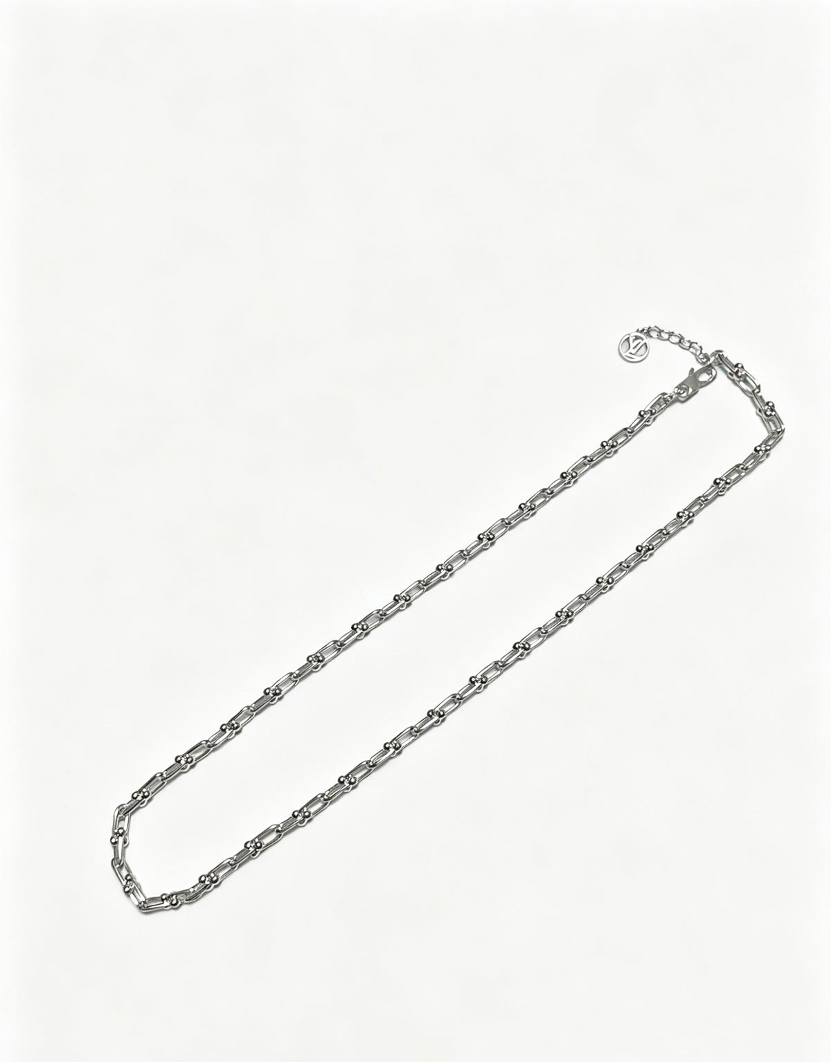 Louis Vuitton Silver-Tone Rectangular Link Chain Necklace - album image 5