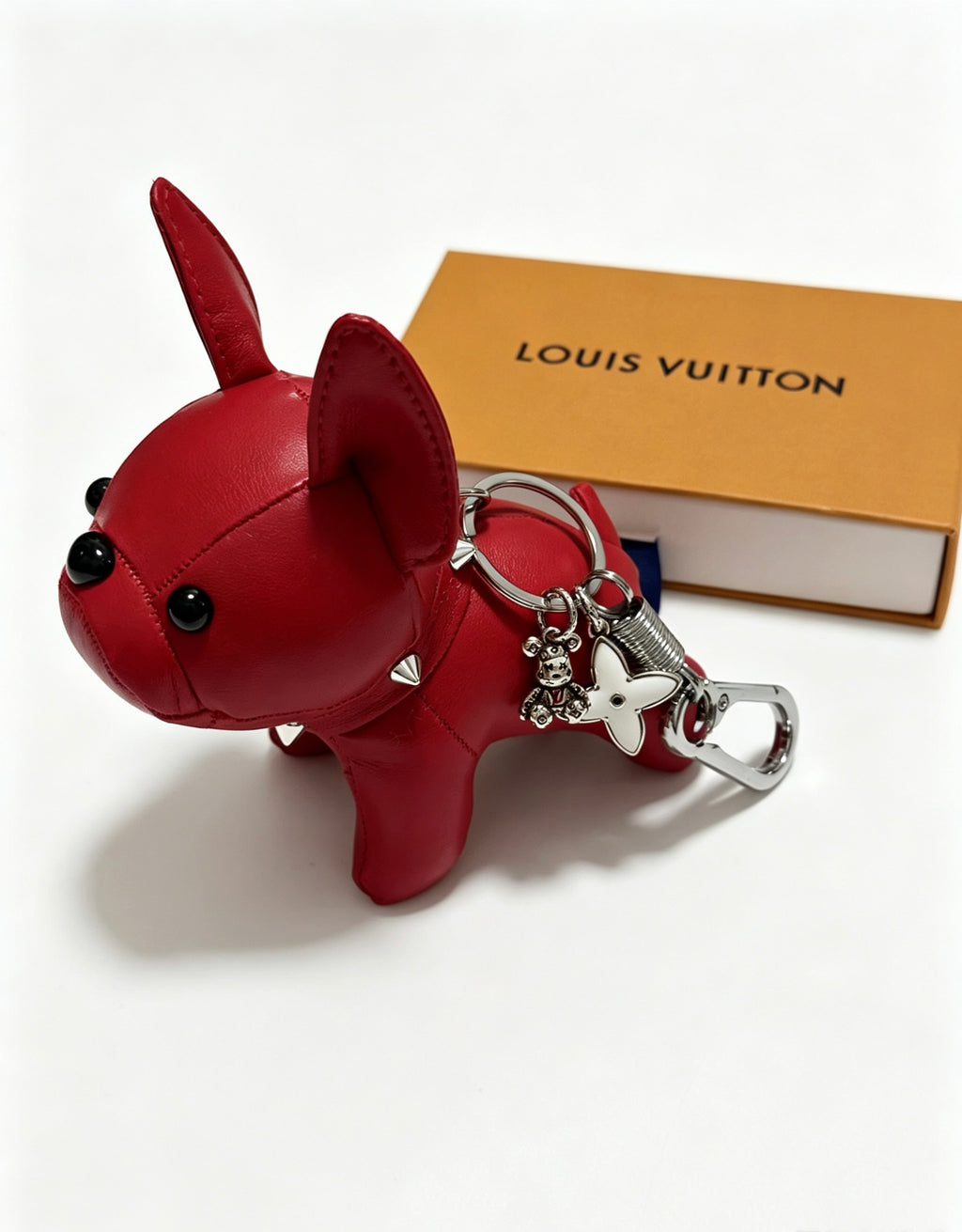 Louis Vuitton Red Animal Keychain with Flower Charm - album image 1