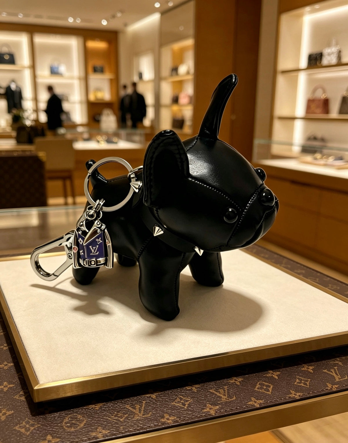 Louis Vuitton Black Animal Keychain with Flower Charm - album image 6