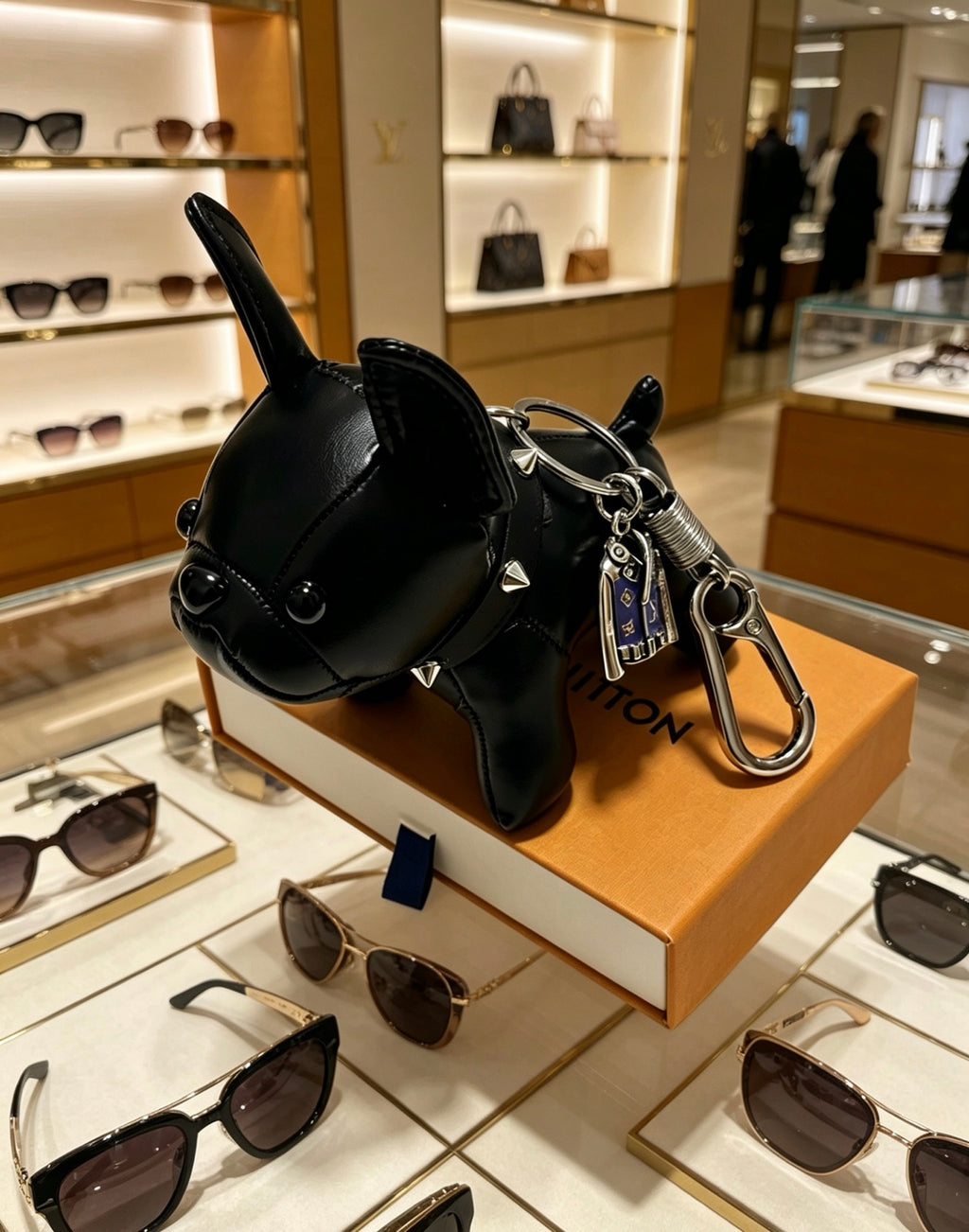 Louis Vuitton Black Animal Keychain with Flower Charm - album image 4