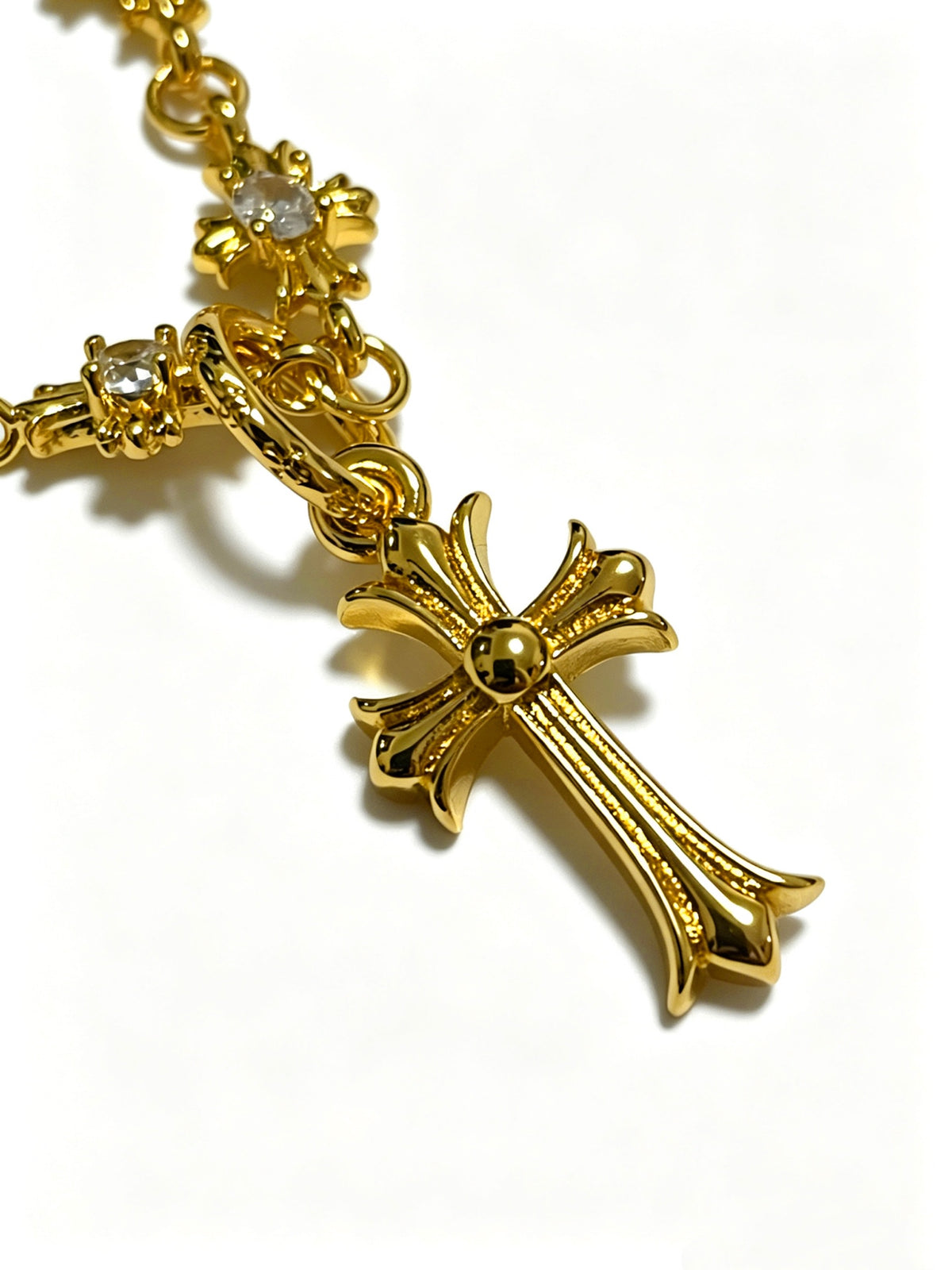 Chrome Hearts Gold-Tone Cross Station Pendant Necklace - album image 6
