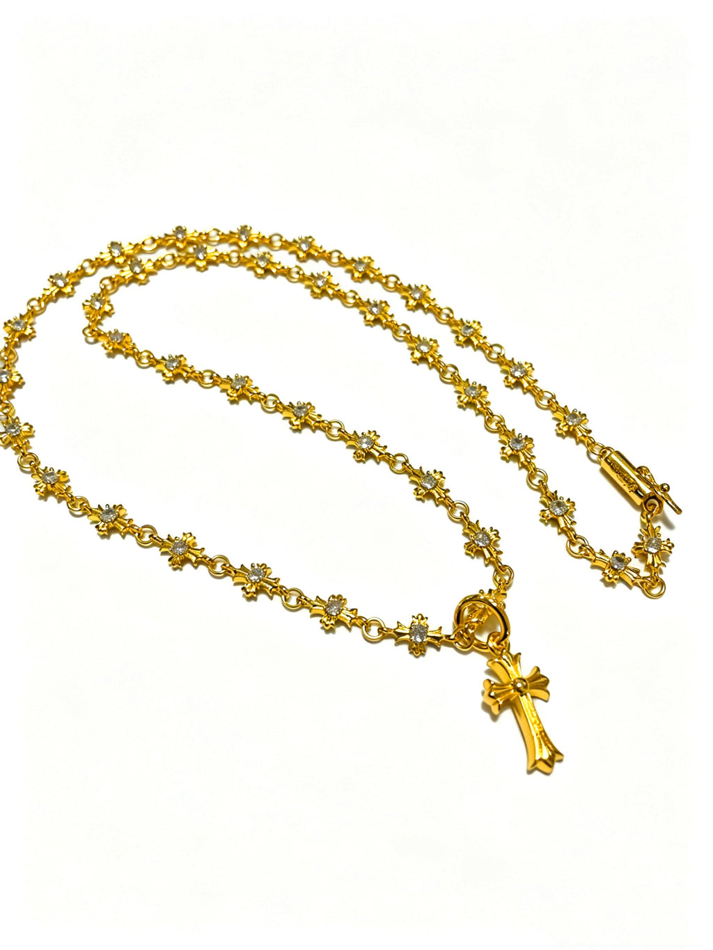 Chrome Hearts Gold-Tone Cross Station Pendant Necklace - album image 1