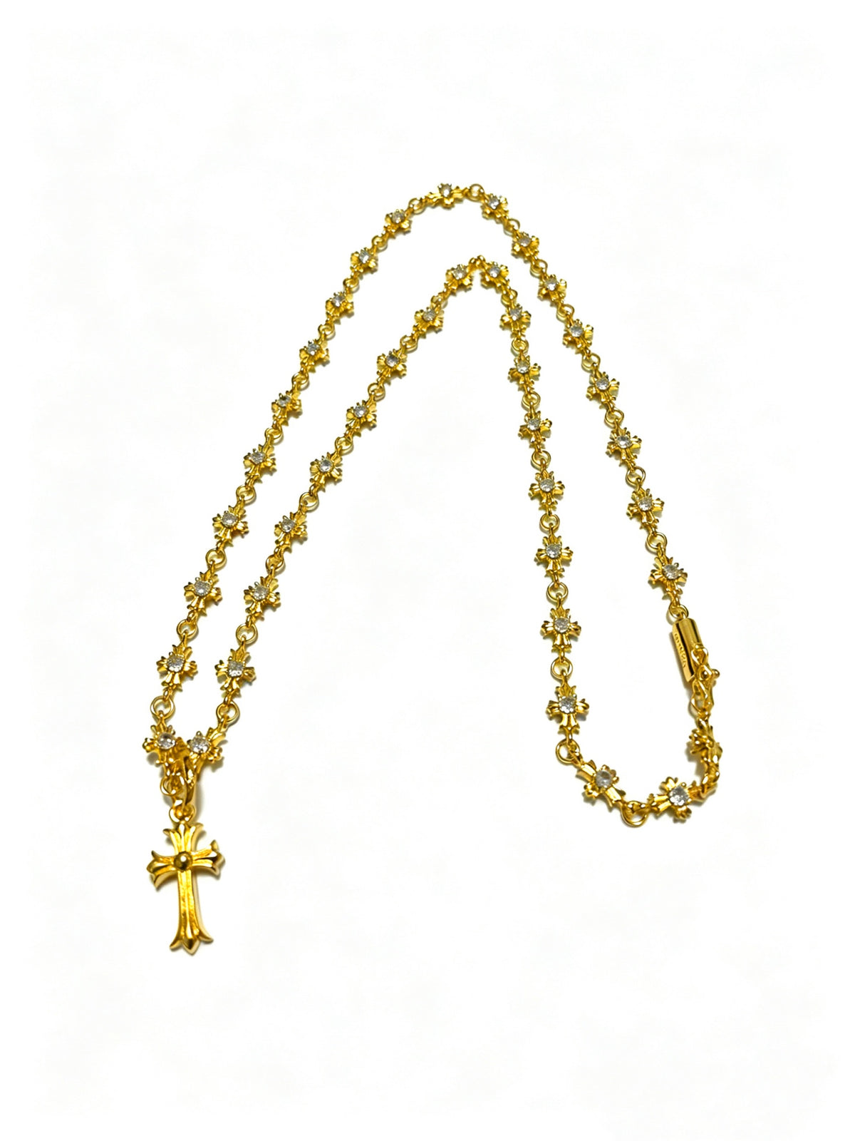 Chrome Hearts Gold-Tone Cross Station Pendant Necklace - album image 3