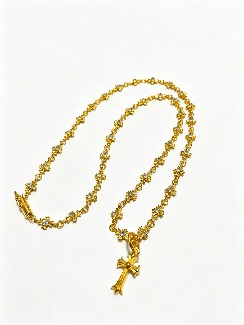 Chrome Hearts Gold-Tone Cross Station Pendant Necklace - album image 2