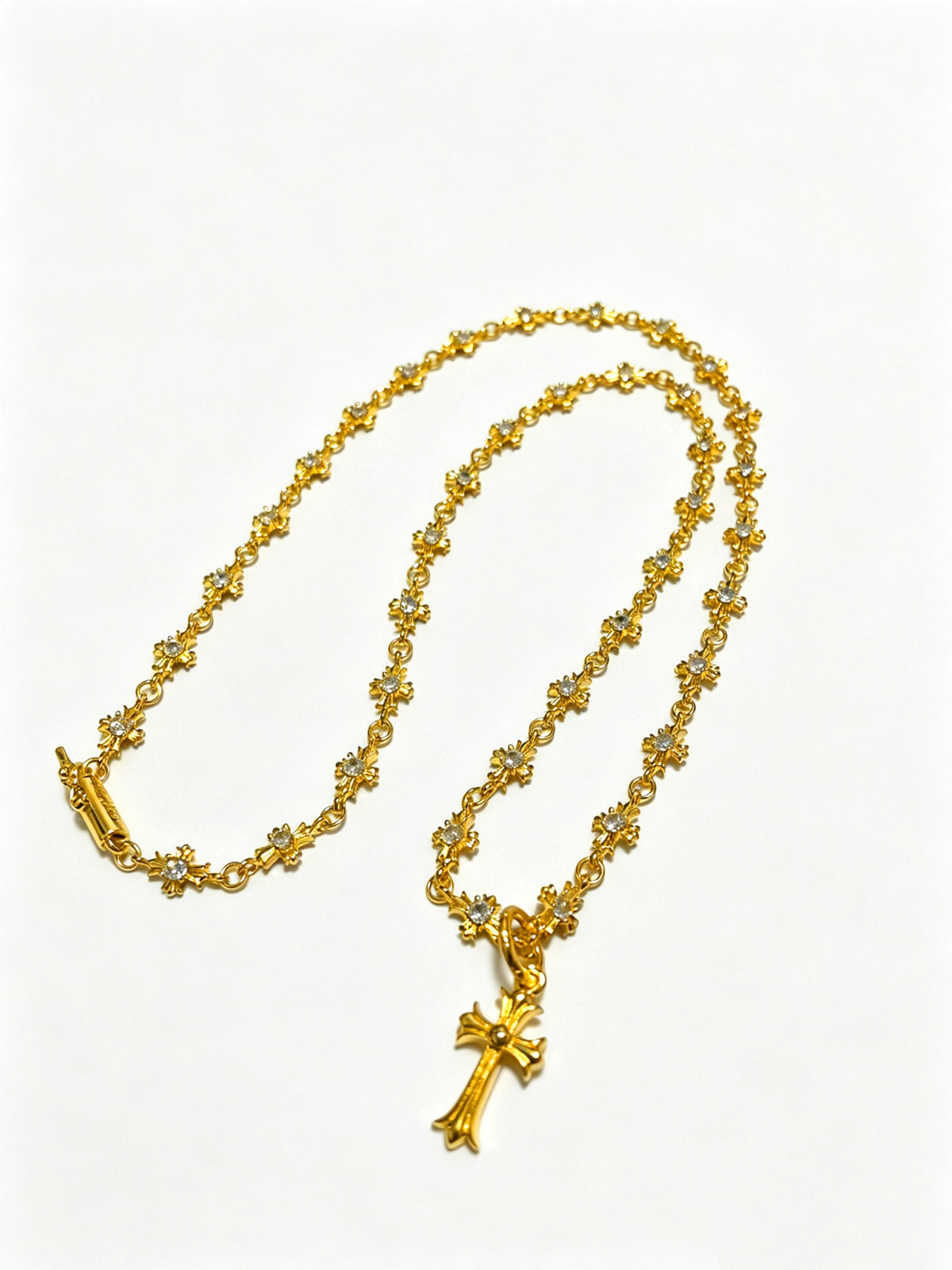 Chrome Hearts Gold-Tone Cross Station Pendant Necklace - album image 2
