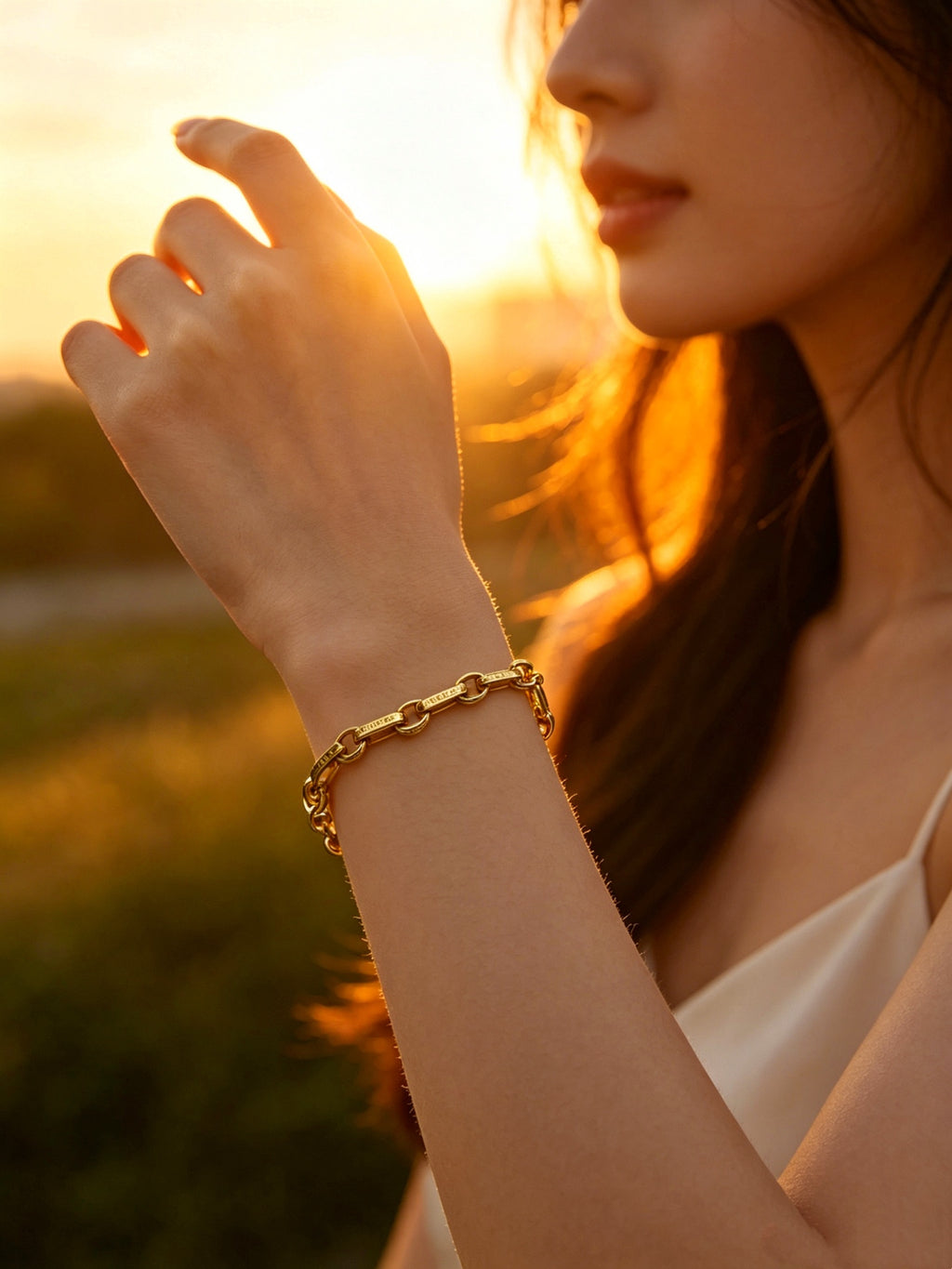 Chrome Hearts Gold-Tone Rectangular Connector Bracelet - album image 8