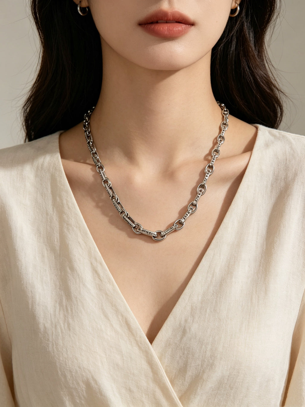 Chrome Hearts Long Silver-Tone Open Link Necklace - album image 8