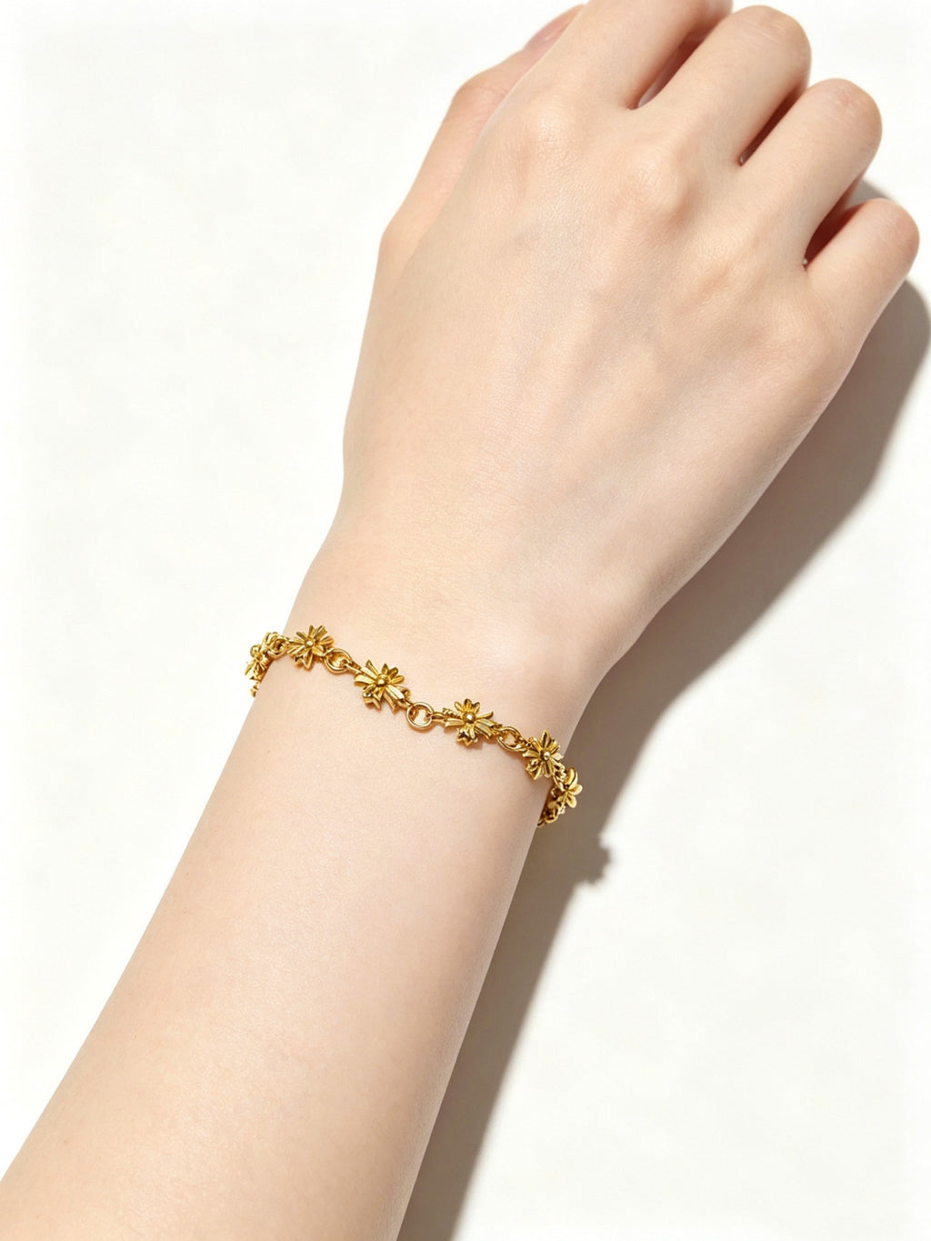 Chrome Hearts Gold-Tone Floral Station Bracelet - album image 7