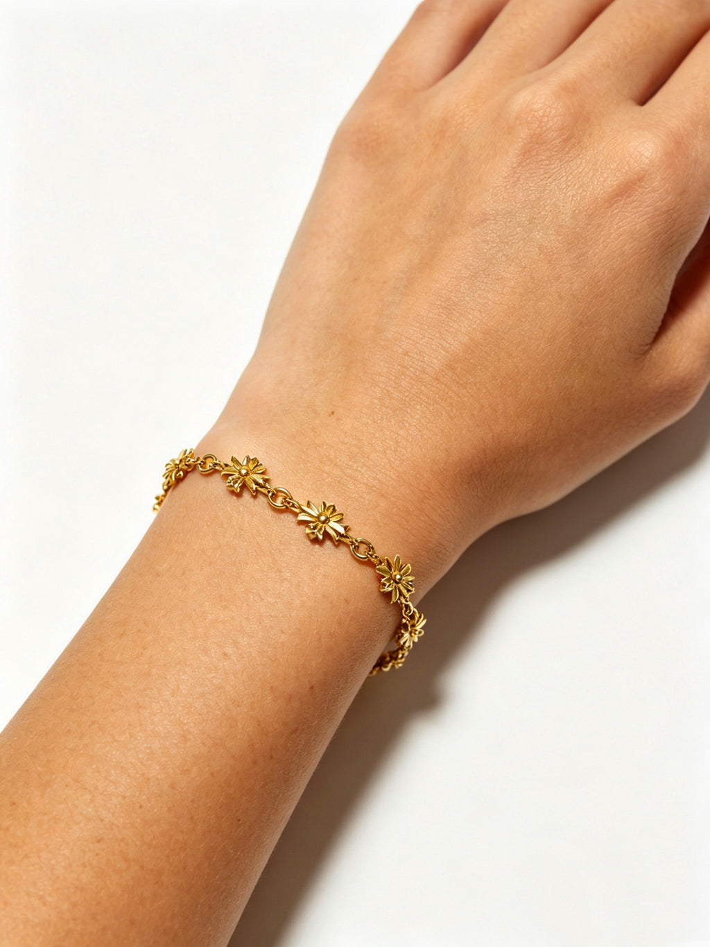 Chrome Hearts Gold-Tone Floral Station Bracelet - album image 9