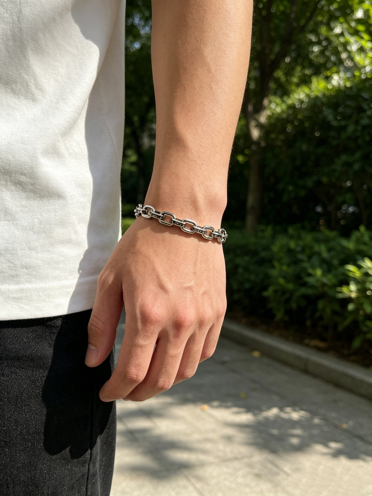 Chrome Hearts Cross Fleur-de-Lis Antiqued Polished Bracelet - album image 8