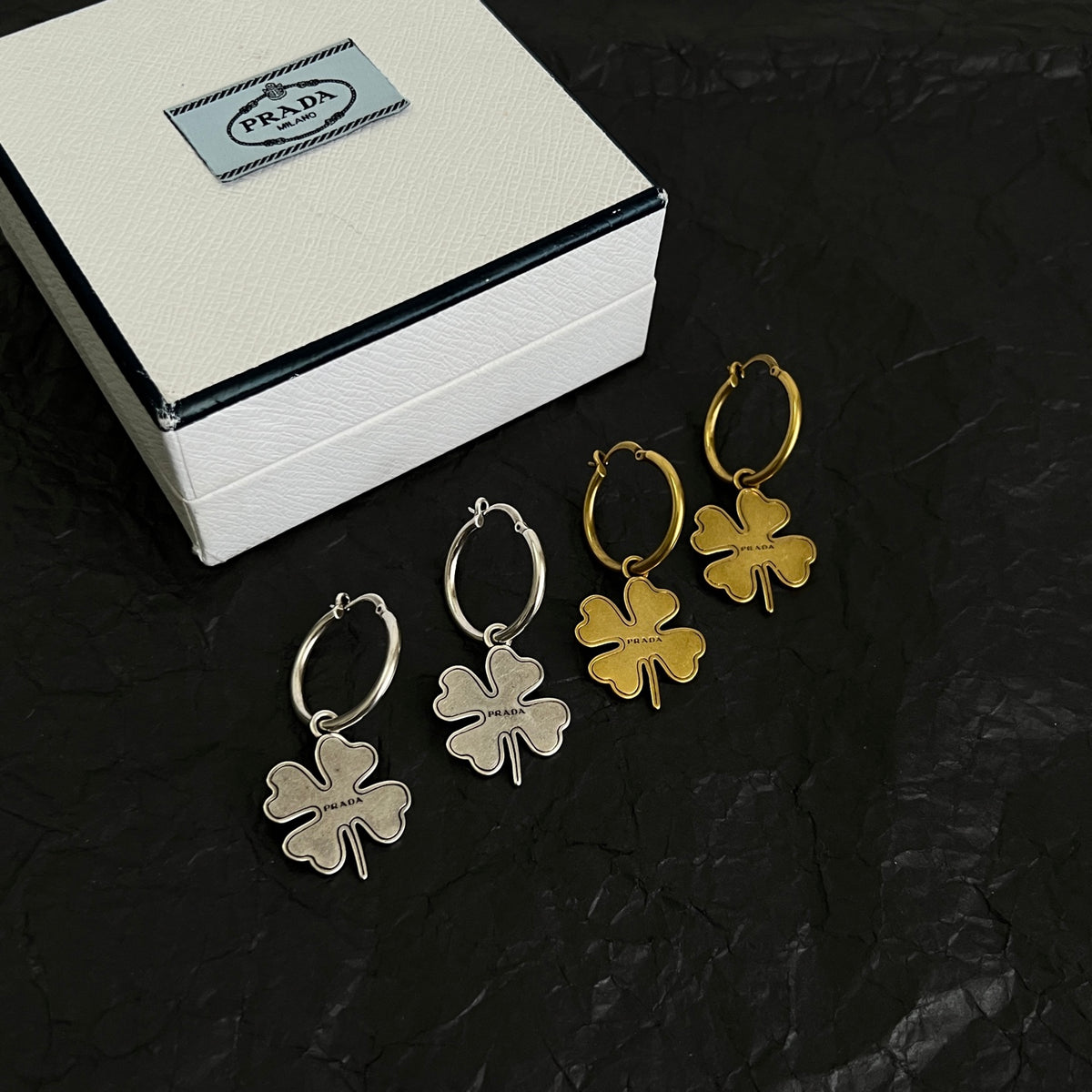 Prada Petal Charm Oval Hoop Earrings - album image 5