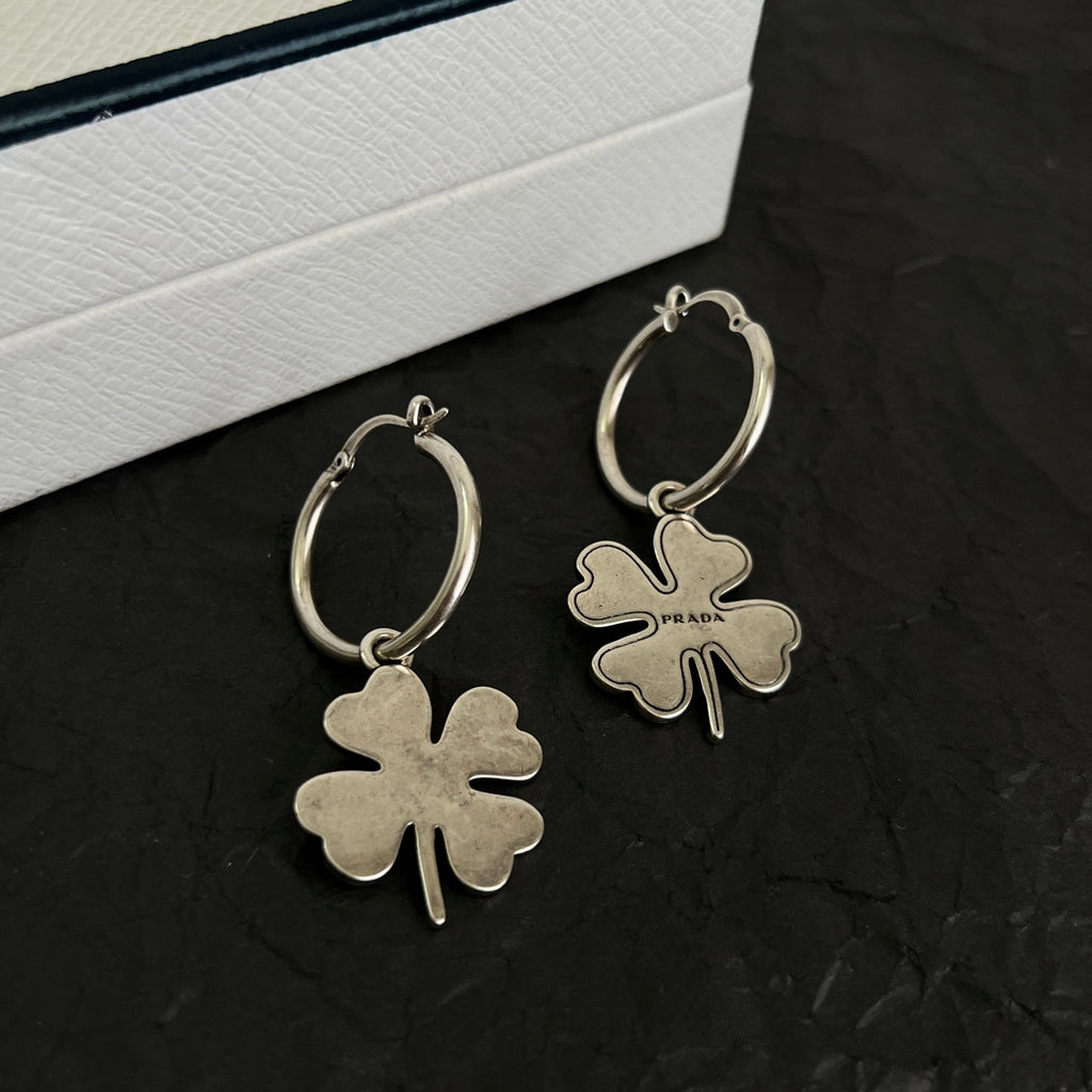 Prada Petal Charm Oval Hoop Earrings - album image 9