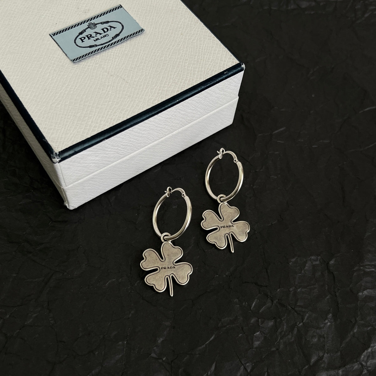 Prada Petal Charm Oval Hoop Earrings - album image 4