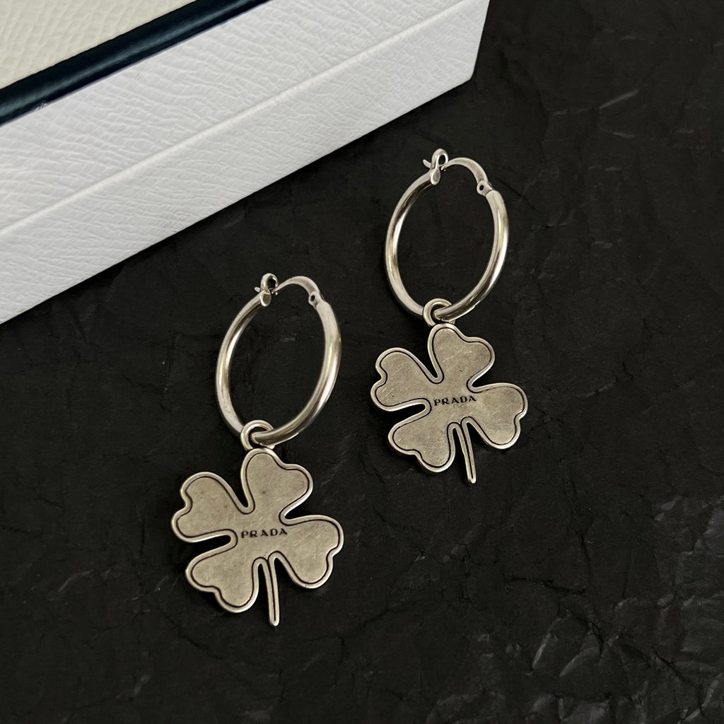 Prada Petal Charm Oval Hoop Earrings - album image 8