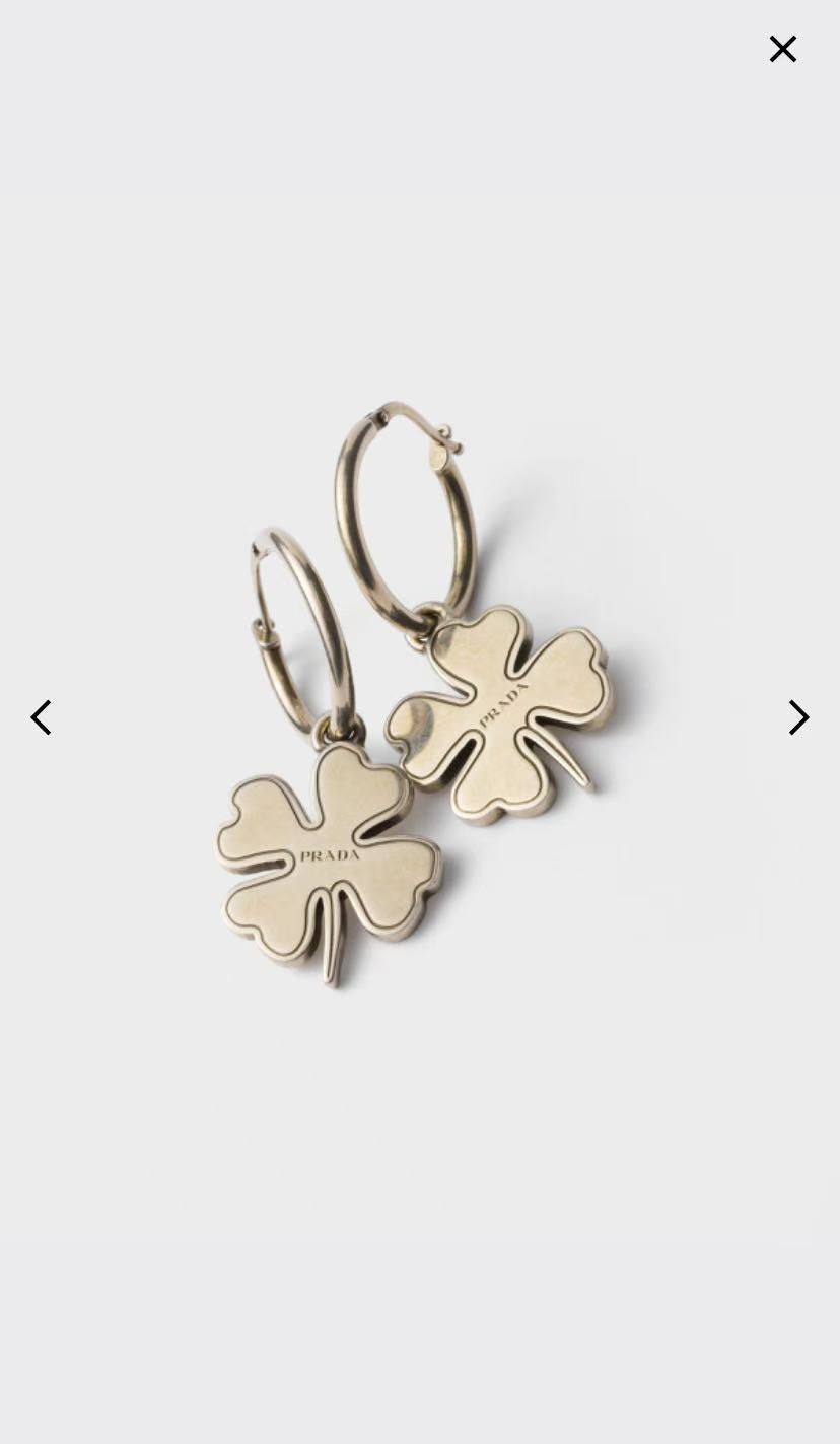 Prada Petal Charm Oval Hoop Earrings - album image 3