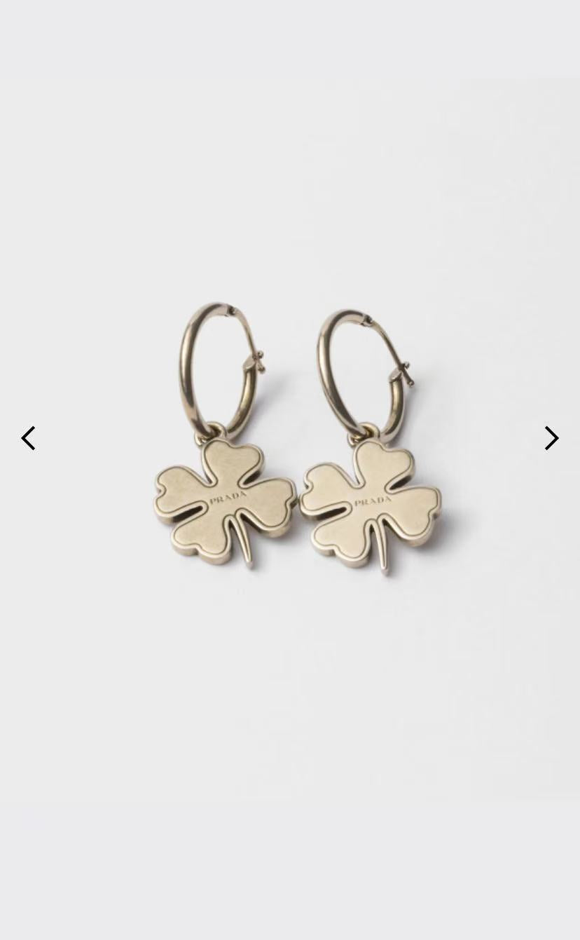 Prada Petal Charm Oval Hoop Earrings - album image 1