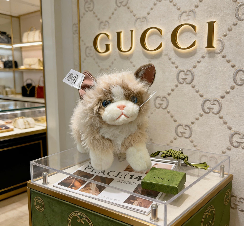 Gucci Gray Long-Haired Cat Plush Toy - album image 3