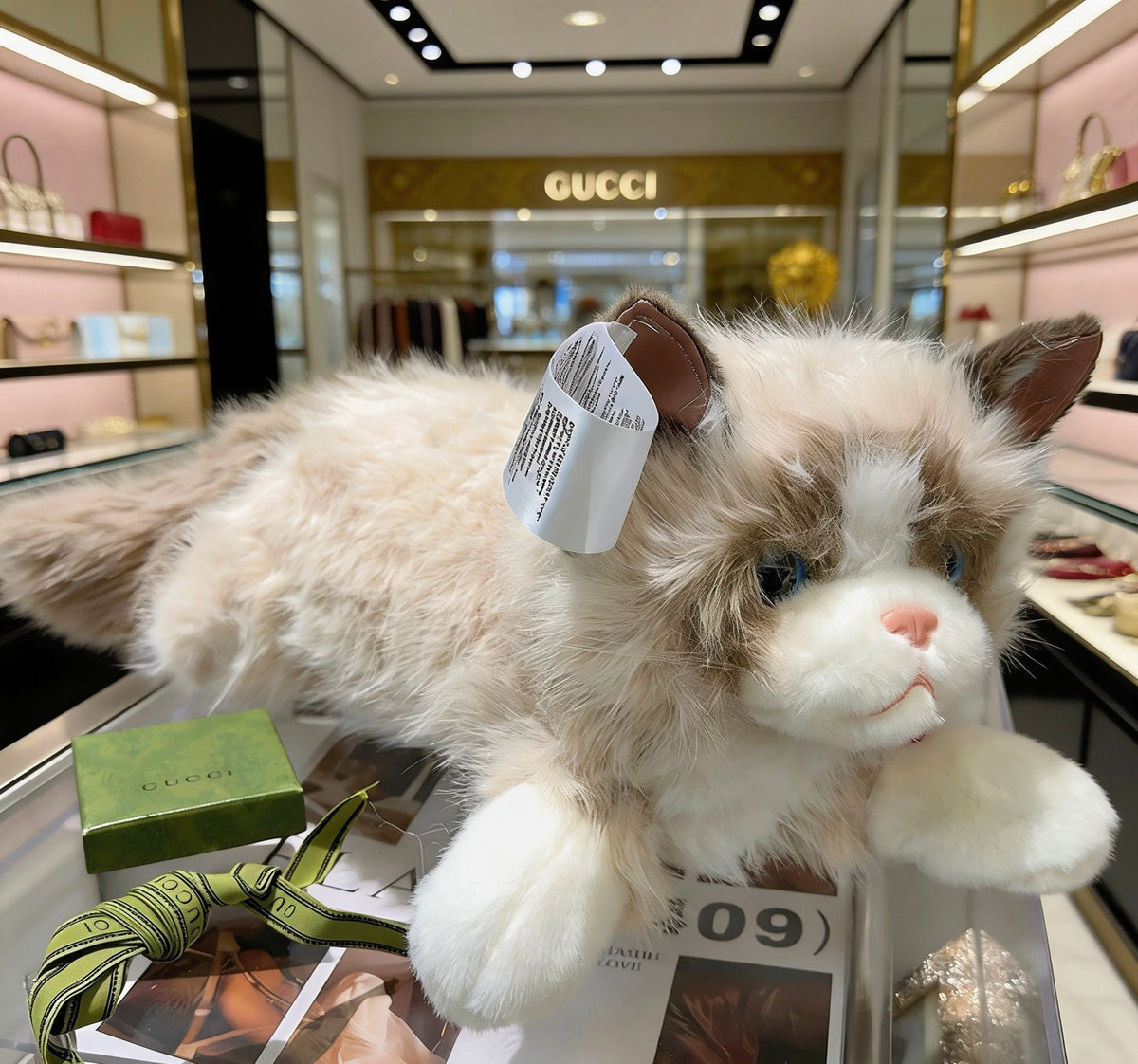 Gucci Gray Long-Haired Cat Plush Toy - album image 5