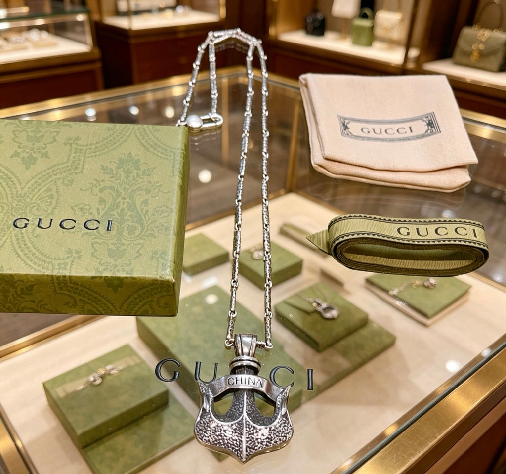 Gucci Anger Forest Interlocking G Antiqued Chain Necklace - album image 5