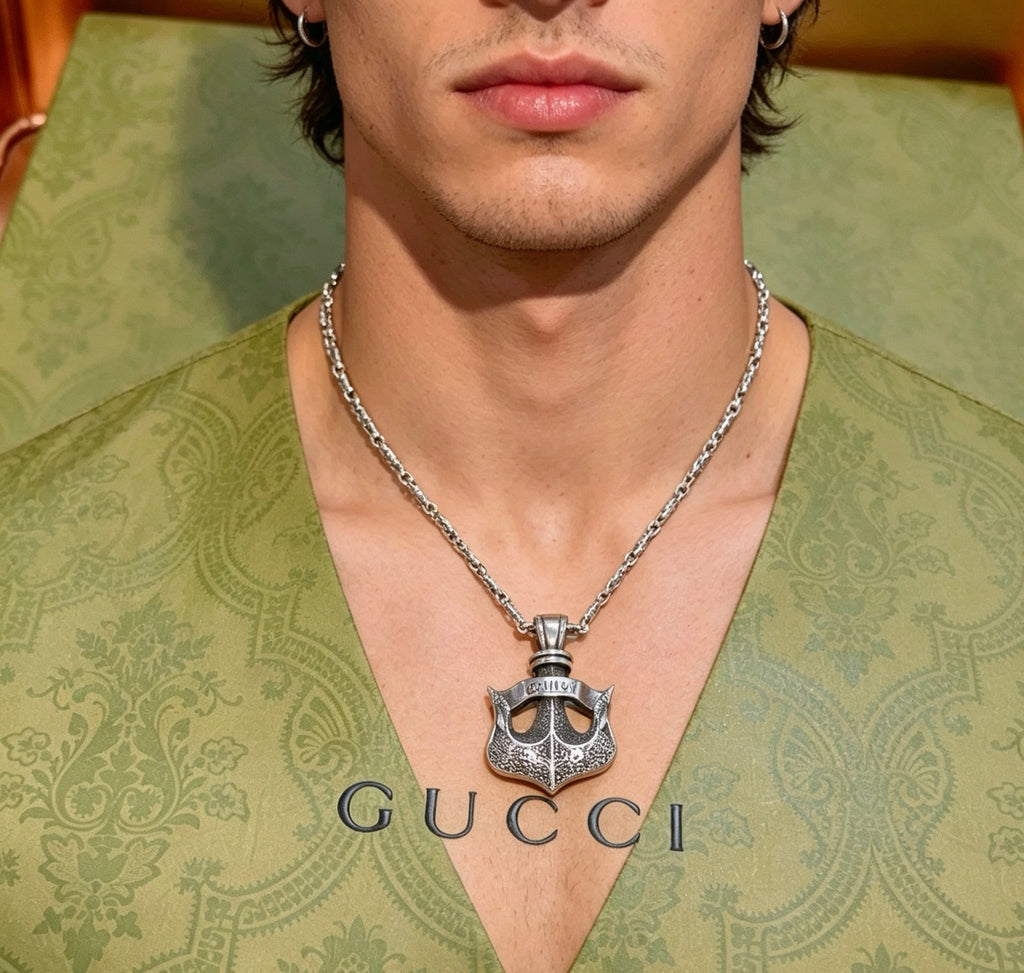 Gucci Anger Forest Interlocking G Antiqued Chain Necklace - album image 6