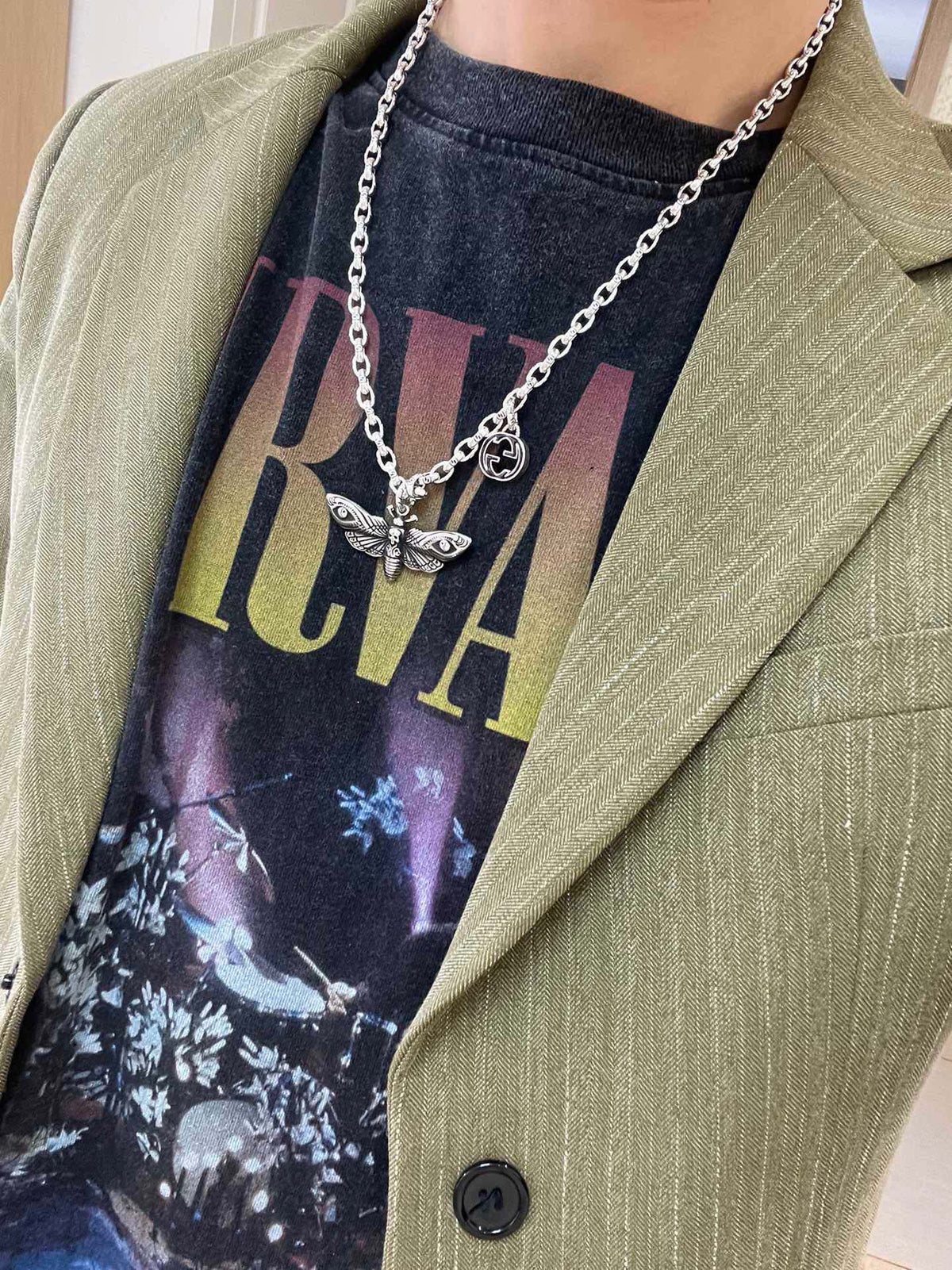 Gucci Anger Forest Interlocking G Antiqued Chain Necklace - album image 7