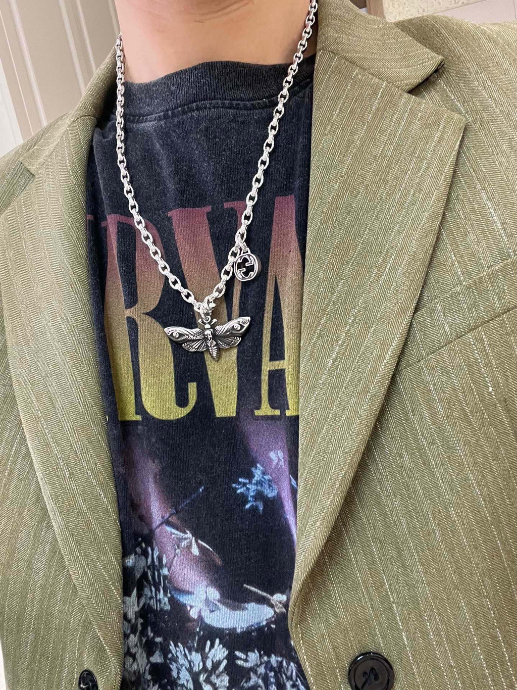 Gucci Anger Forest Interlocking G Antiqued Chain Necklace - album image 3