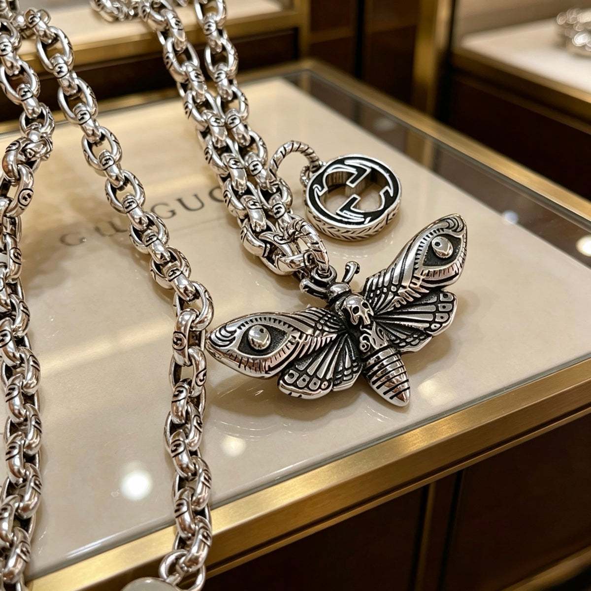 Gucci Anger Forest Interlocking G Antiqued Chain Necklace - album image 6