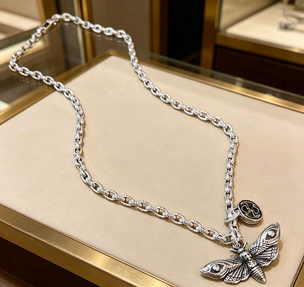 Gucci Anger Forest Interlocking G Antiqued Chain Necklace - album image 5