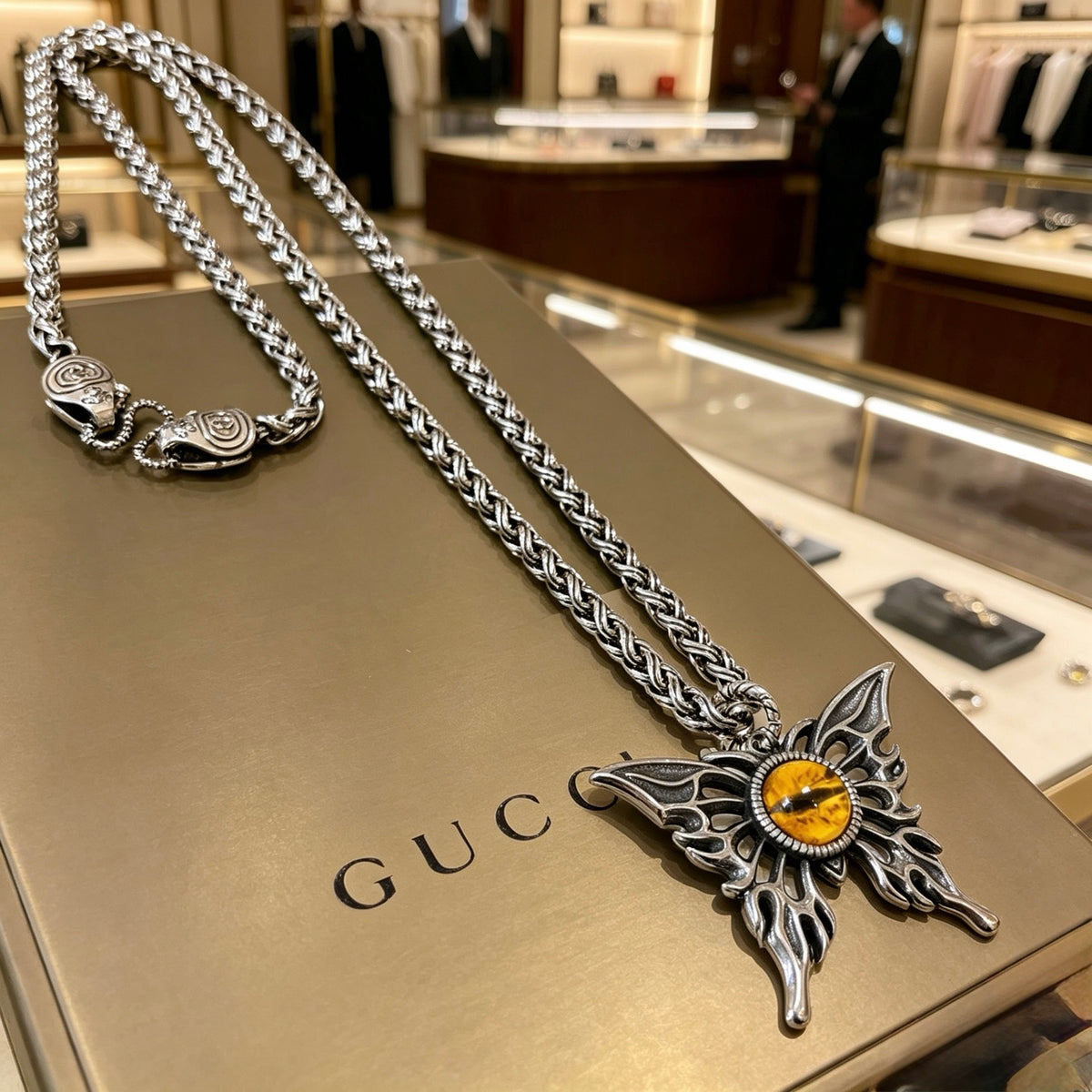 Gucci Anger Forest Interlocking G Antiqued Chain Necklace - album image 4