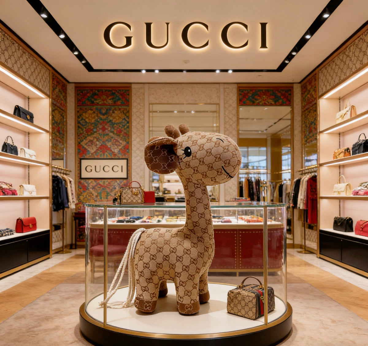 Gucci Brown Monogram Giraffe Plush Toy - album image 1