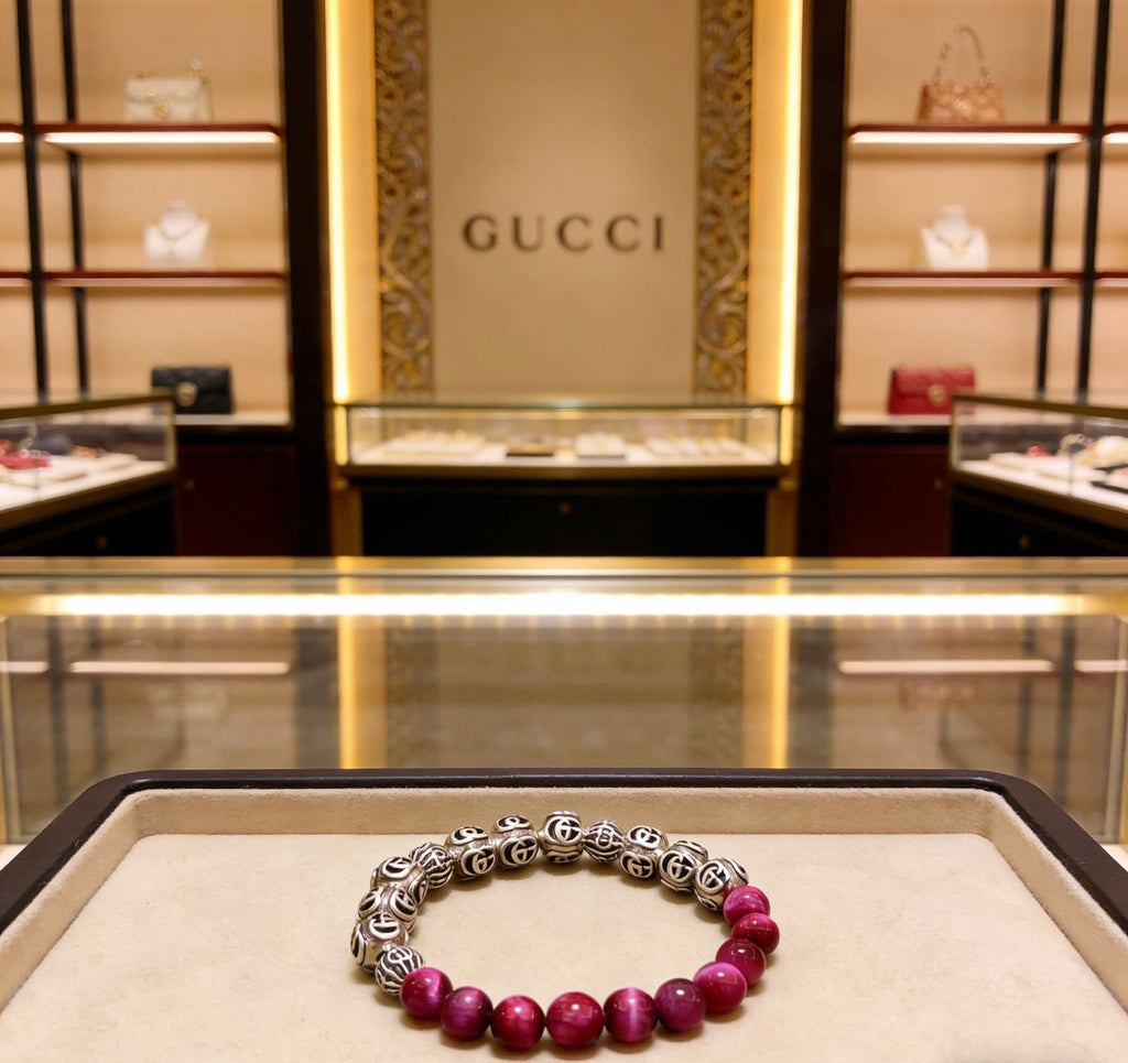 Gucci Anger Forest Interlocking G Tiger Eye Crystal Accent Antiqued Bracelet - album image 7