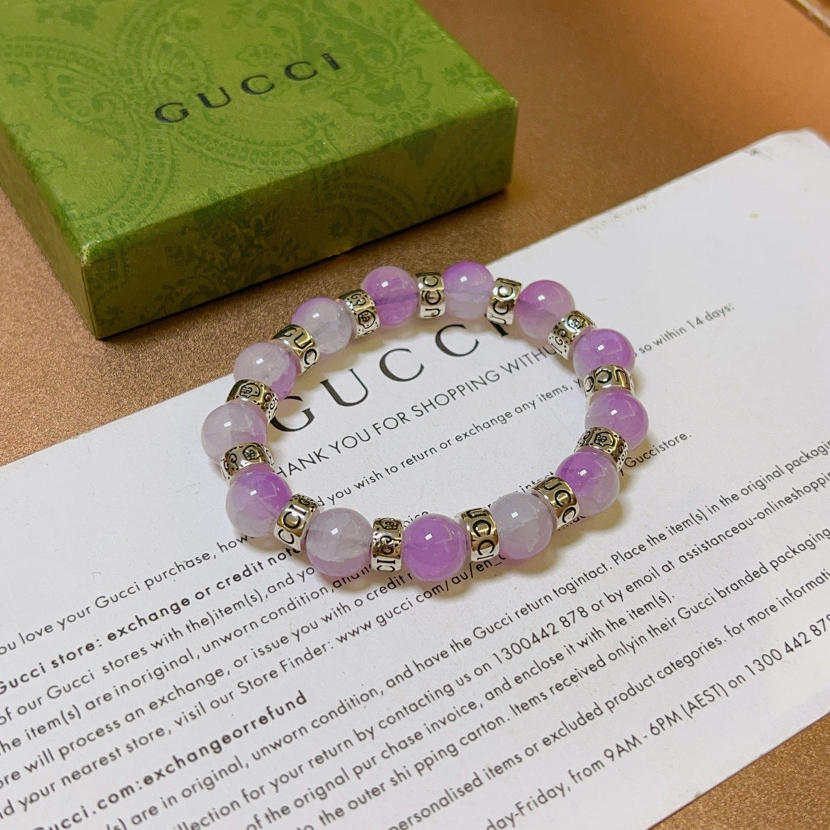 Gucci Anger Forest Interlocking G Amethyst Crystal Accent Antiqued Bracelet - album image 10