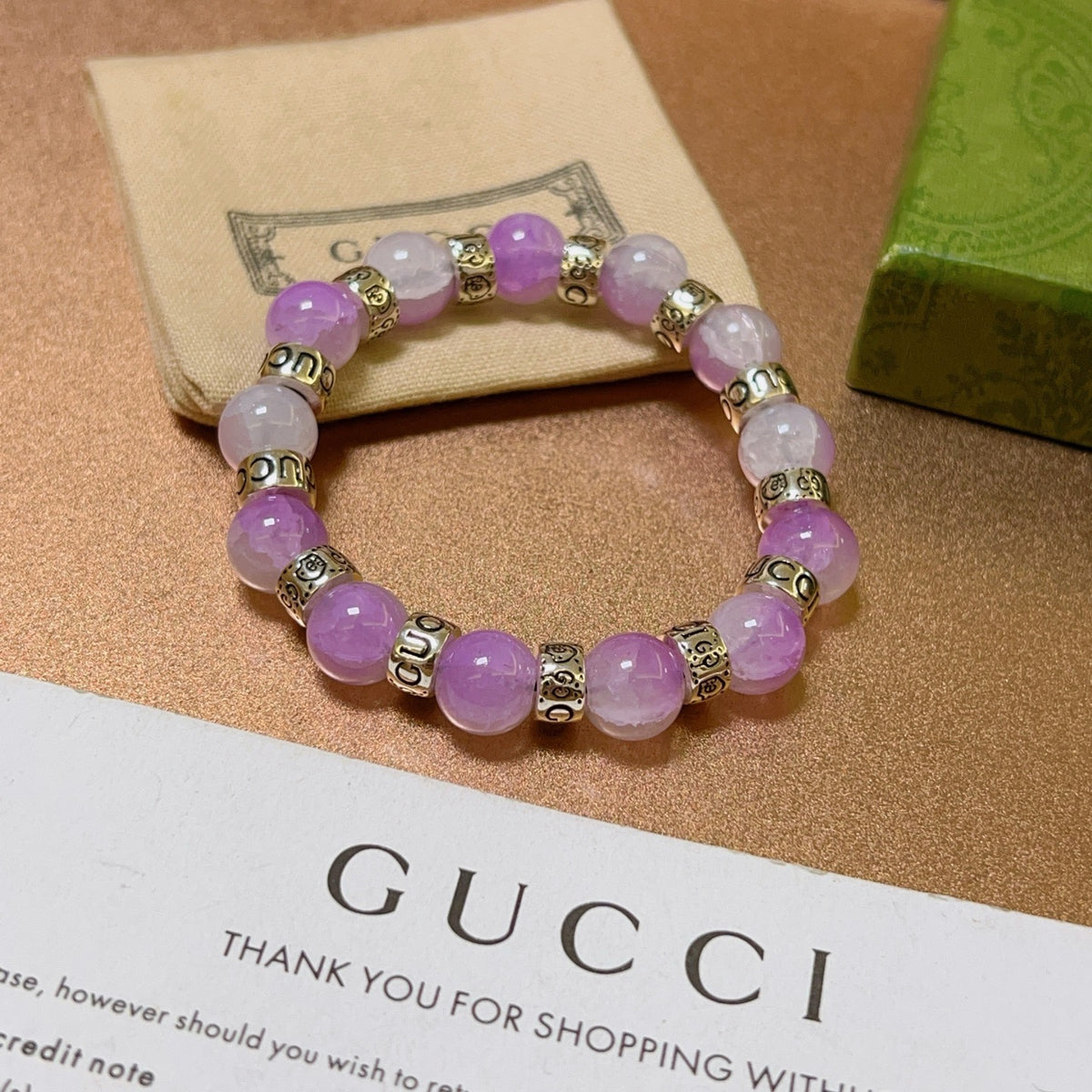 Gucci Anger Forest Interlocking G Amethyst Crystal Accent Antiqued Bracelet - album image 9
