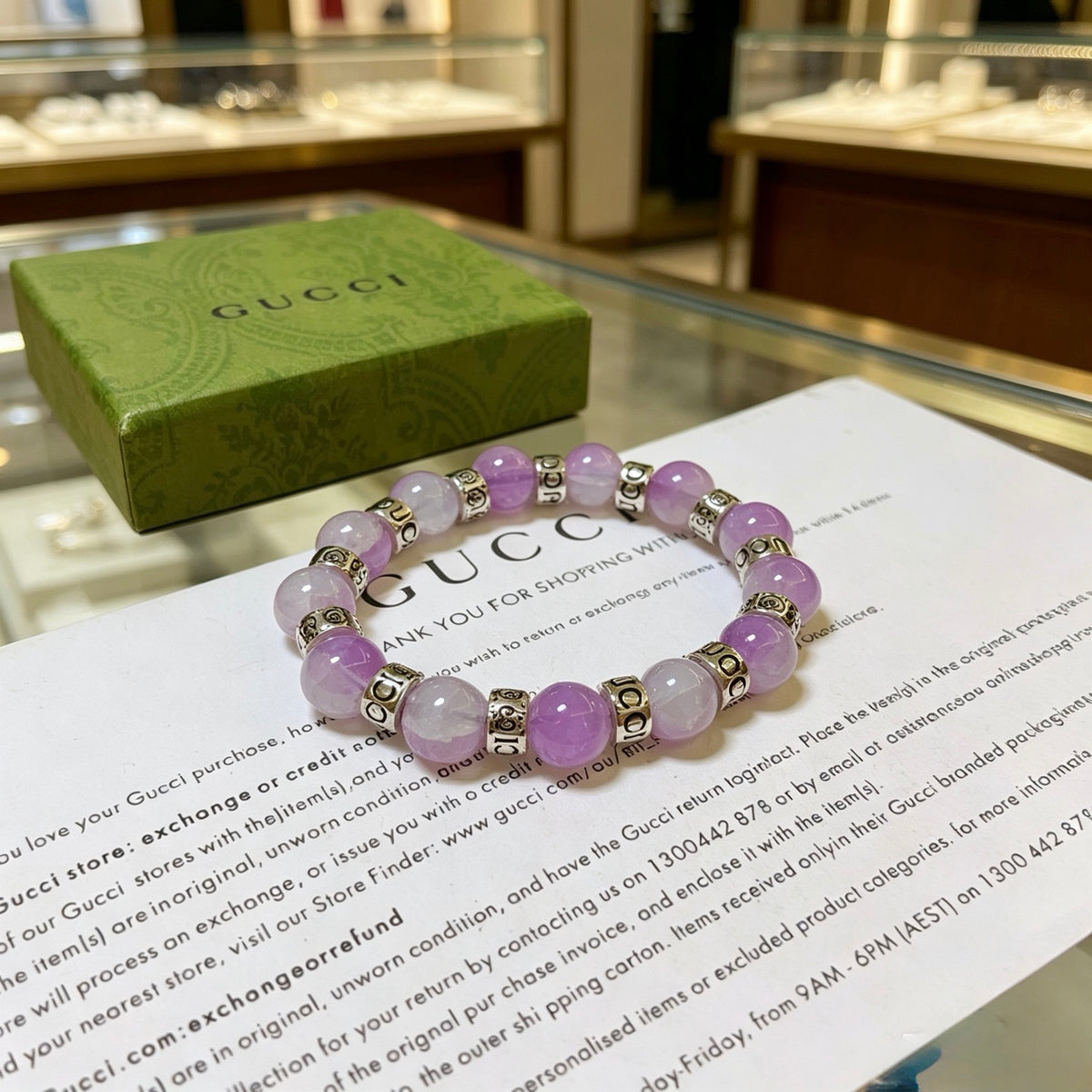 Gucci Anger Forest Interlocking G Amethyst Crystal Accent Antiqued Bracelet - album image 3