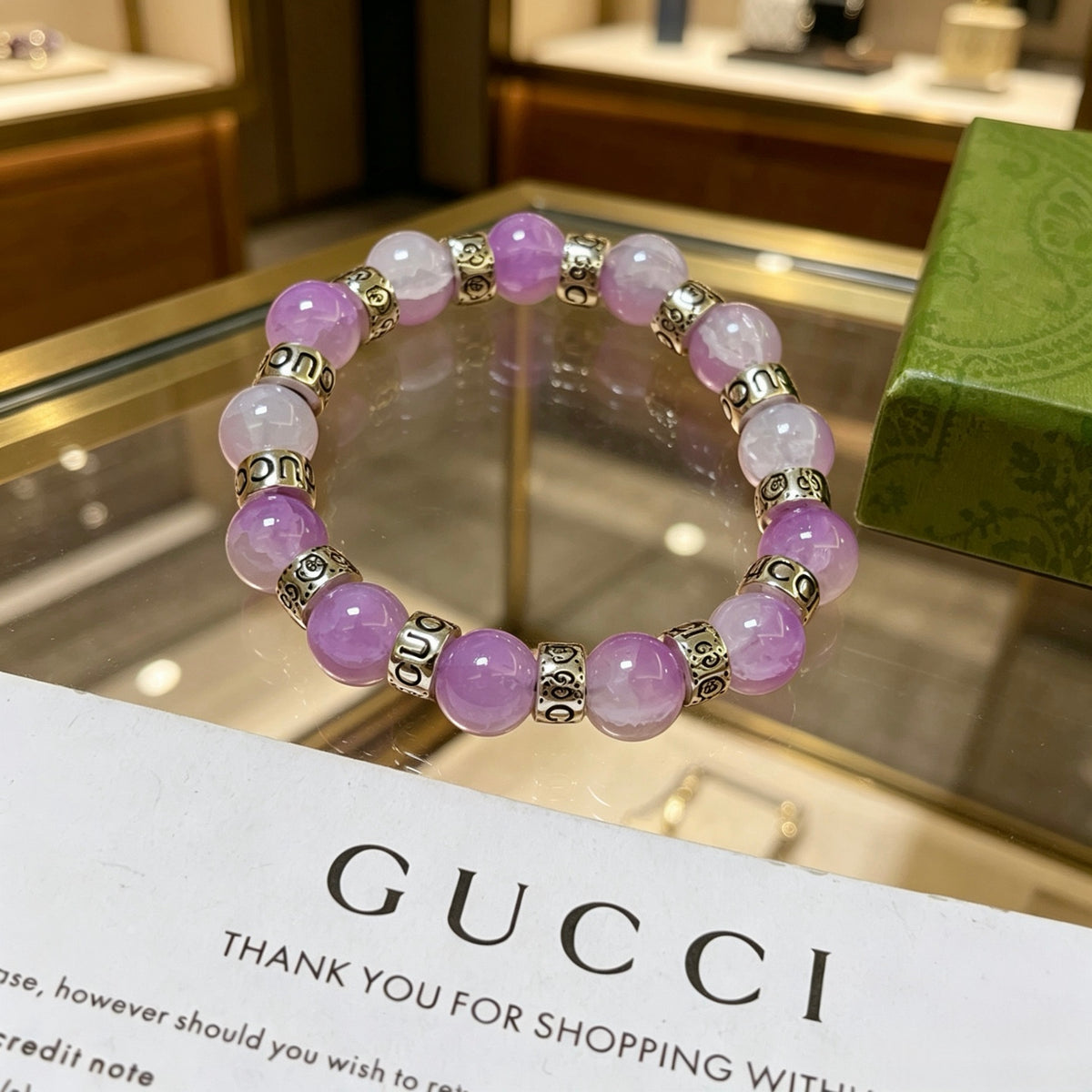 Gucci Anger Forest Interlocking G Amethyst Crystal Accent Antiqued Bracelet - album image 2