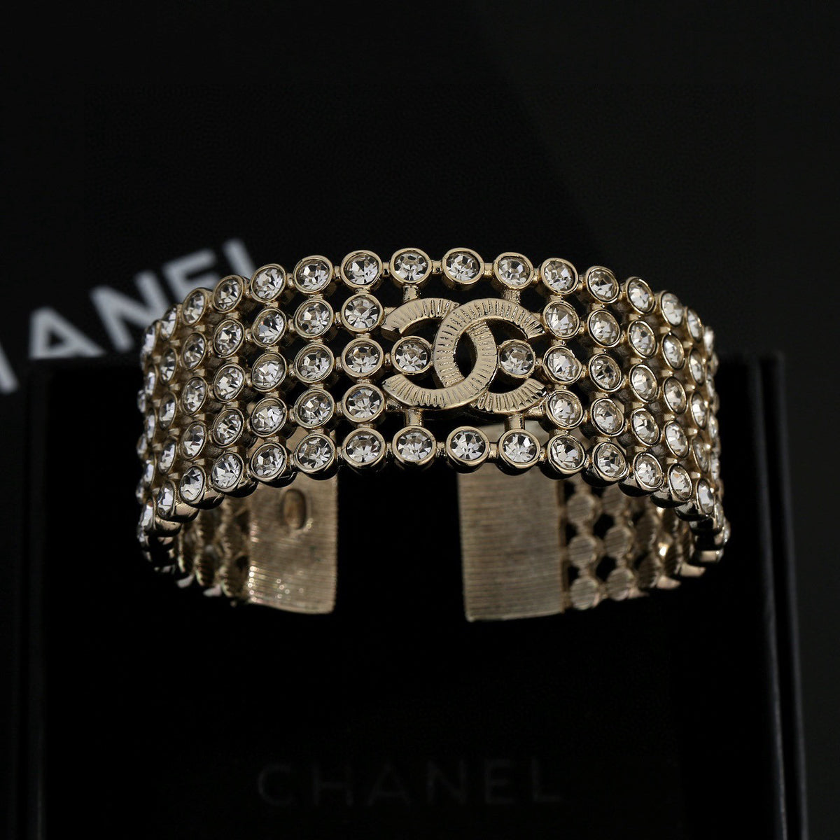 Chanel Silver-Tone Wide Woven Bangle - album image 8
