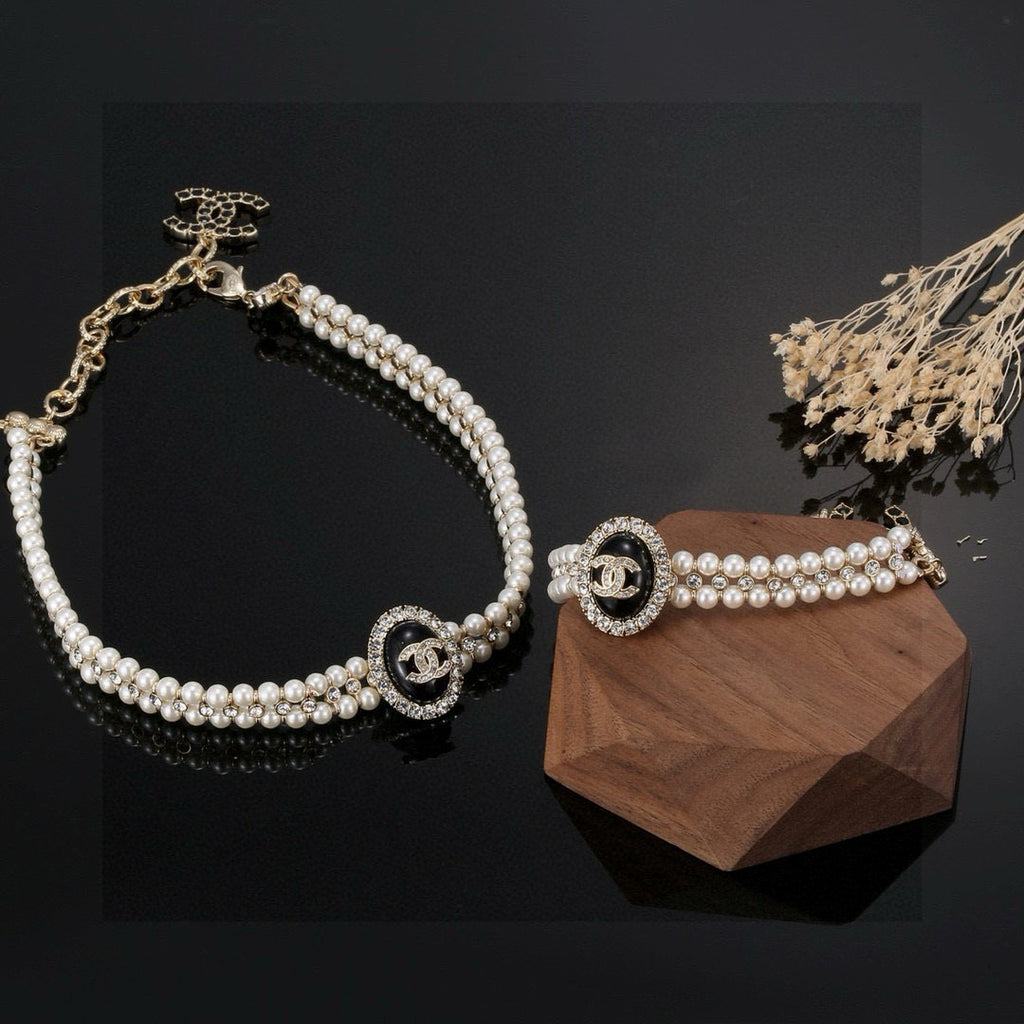 Chanel Woven Pearl Double-Layer Crystal Accent Jewelry - Bracelet or Necklace - album image 4