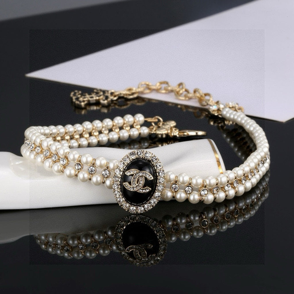 Chanel Woven Pearl Double-Layer Crystal Accent Jewelry - Bracelet or Necklace - album image 2