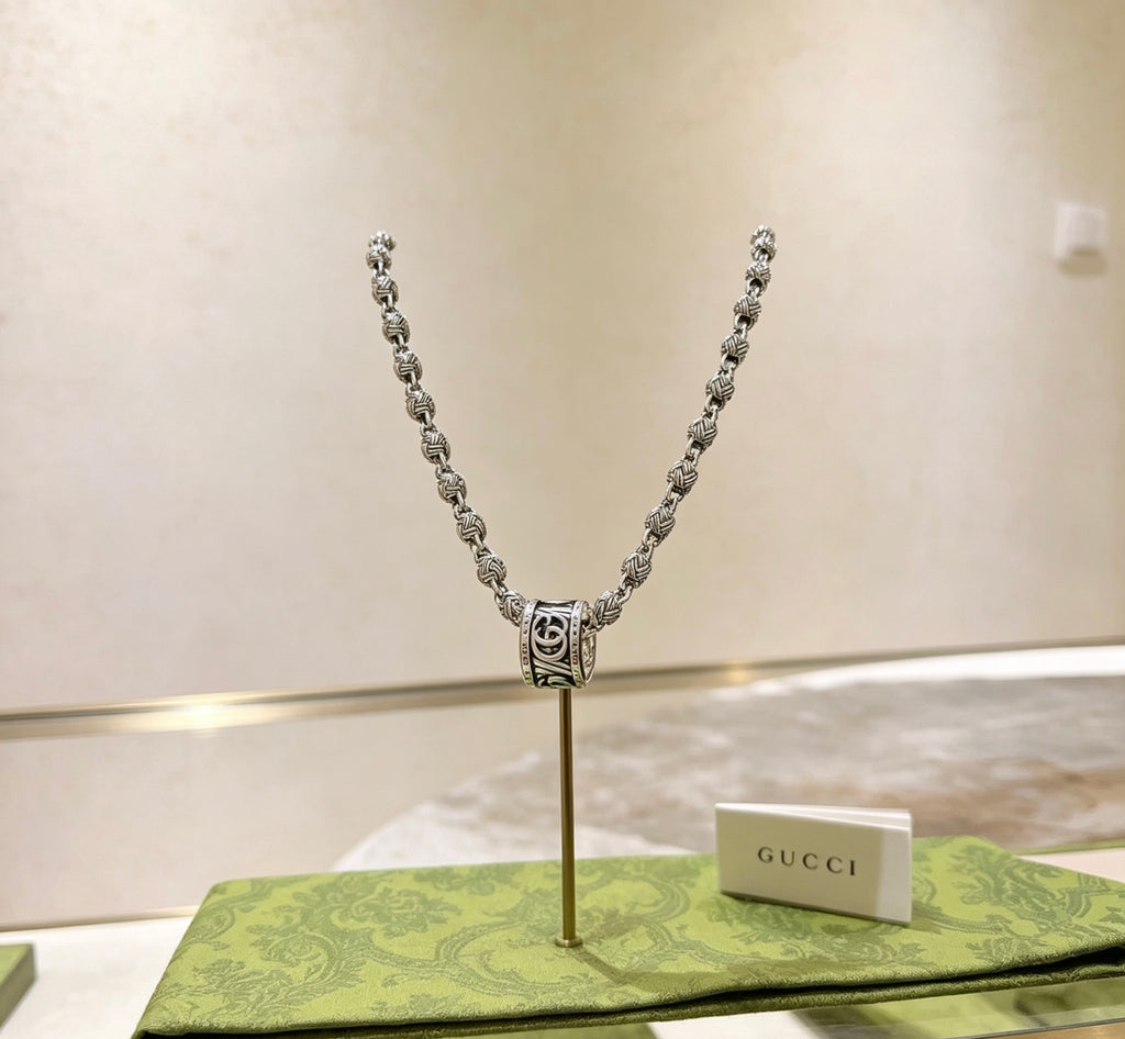 Gucci Anger Forest Interlocking G Antiqued Chain Necklace - album image 9