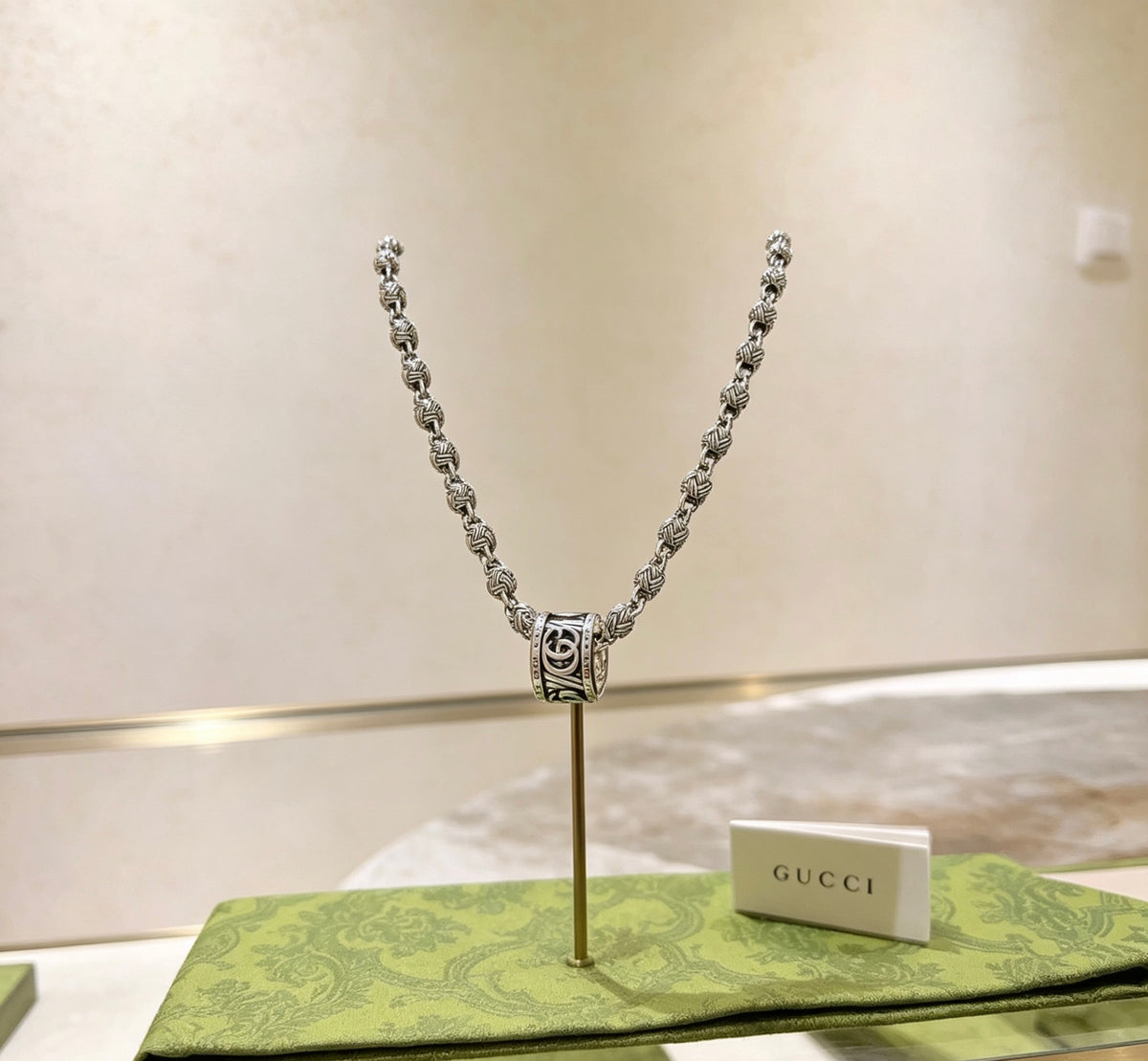 Gucci Anger Forest Interlocking G Antiqued Chain Necklace - album image 9