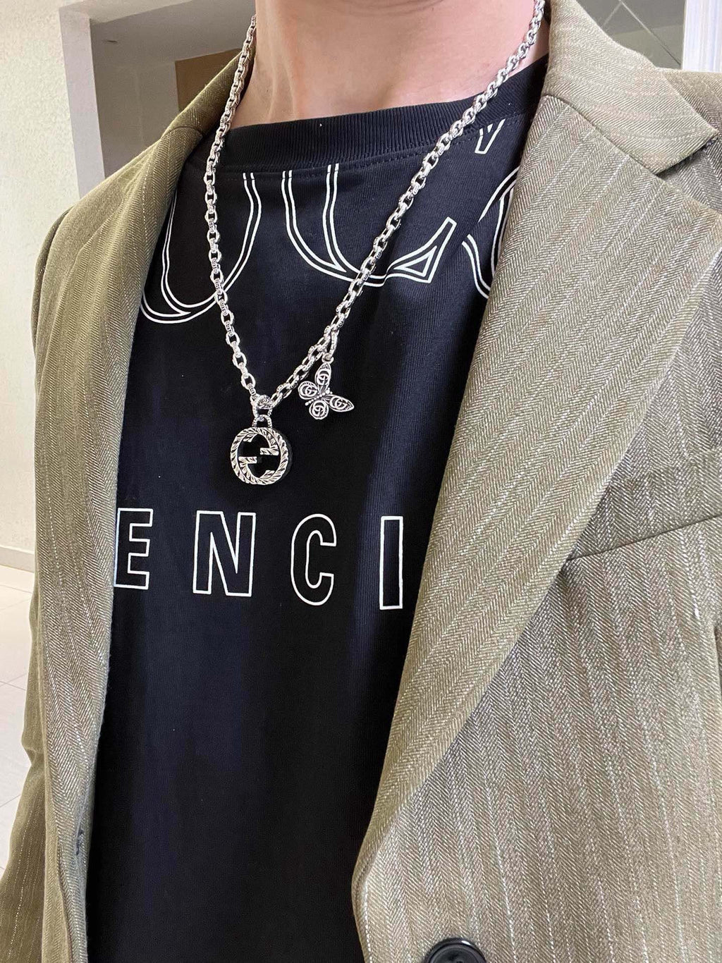 Gucci Anger Forest Interlocking G Antiqued Chain Necklace - album image 3