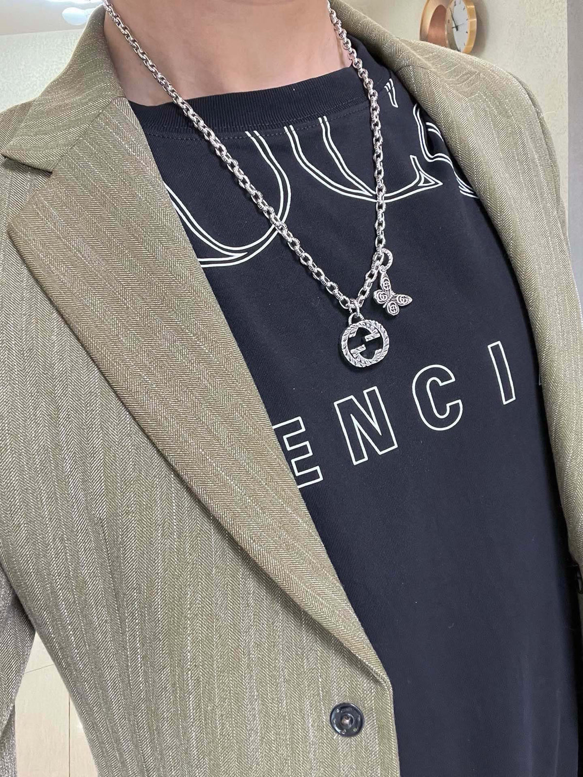 Gucci Anger Forest Interlocking G Antiqued Chain Necklace - album image 4