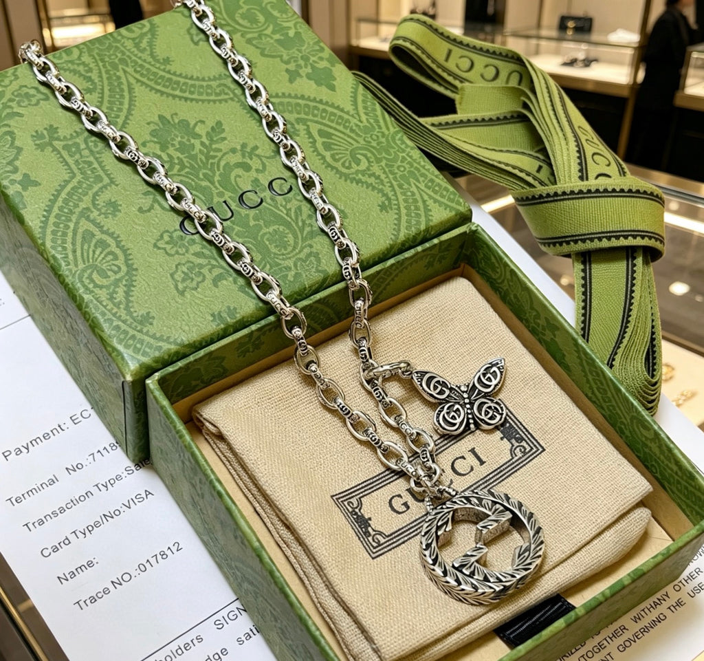 Gucci Anger Forest Interlocking G Antiqued Chain Necklace - album image 5